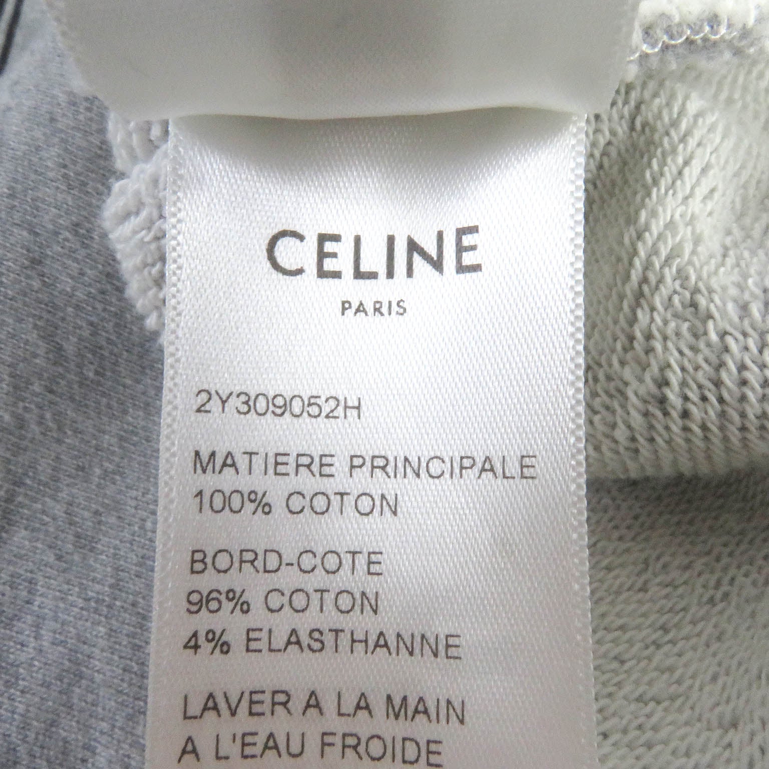 CELINE Cotton Studded Logo Hoodie Gray S