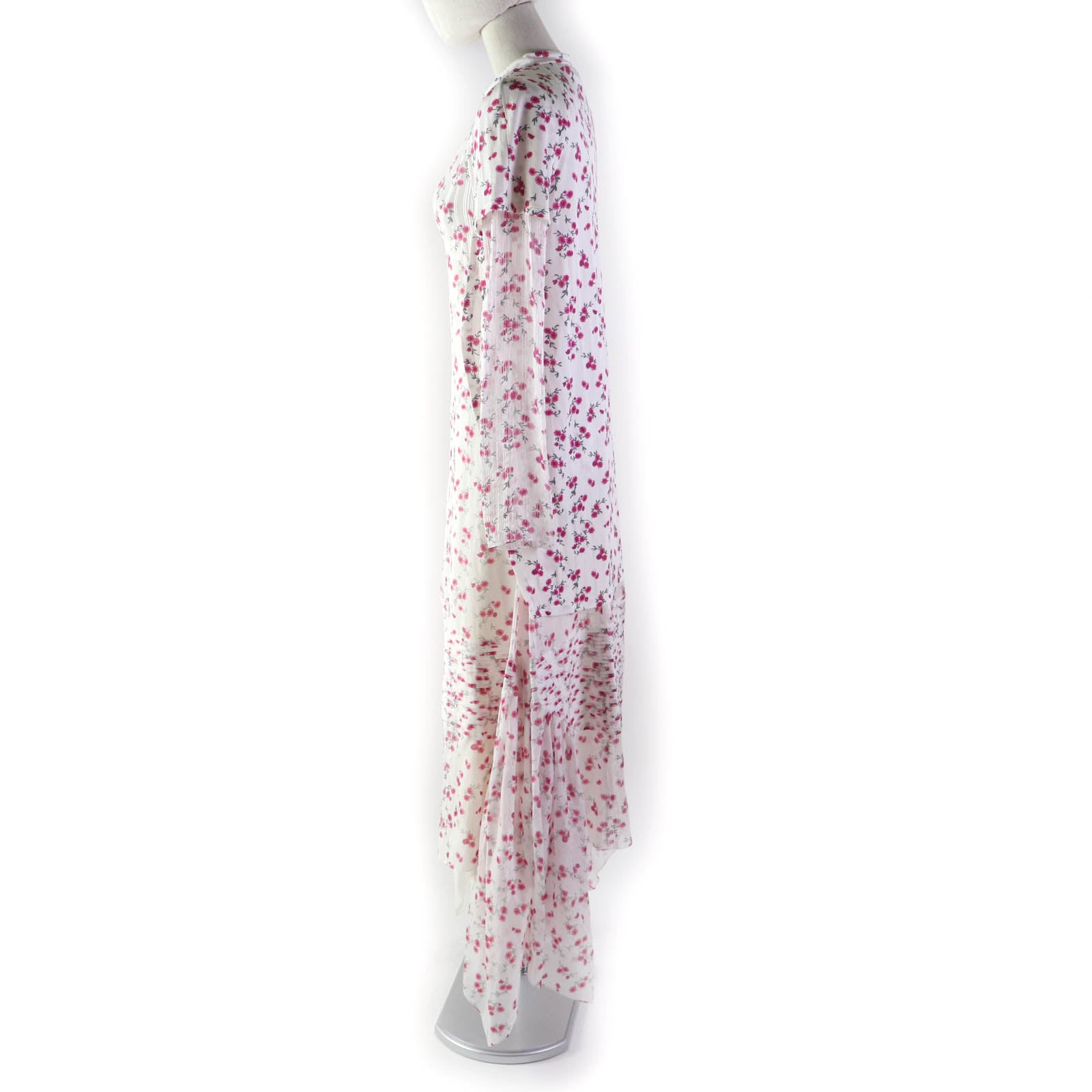 Loewe Cotton Silk Choker Neck Floral Long Dress