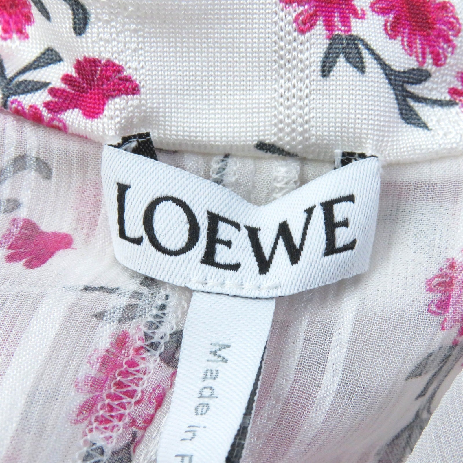 Loewe Cotton Silk Choker Neck Floral Long Dress