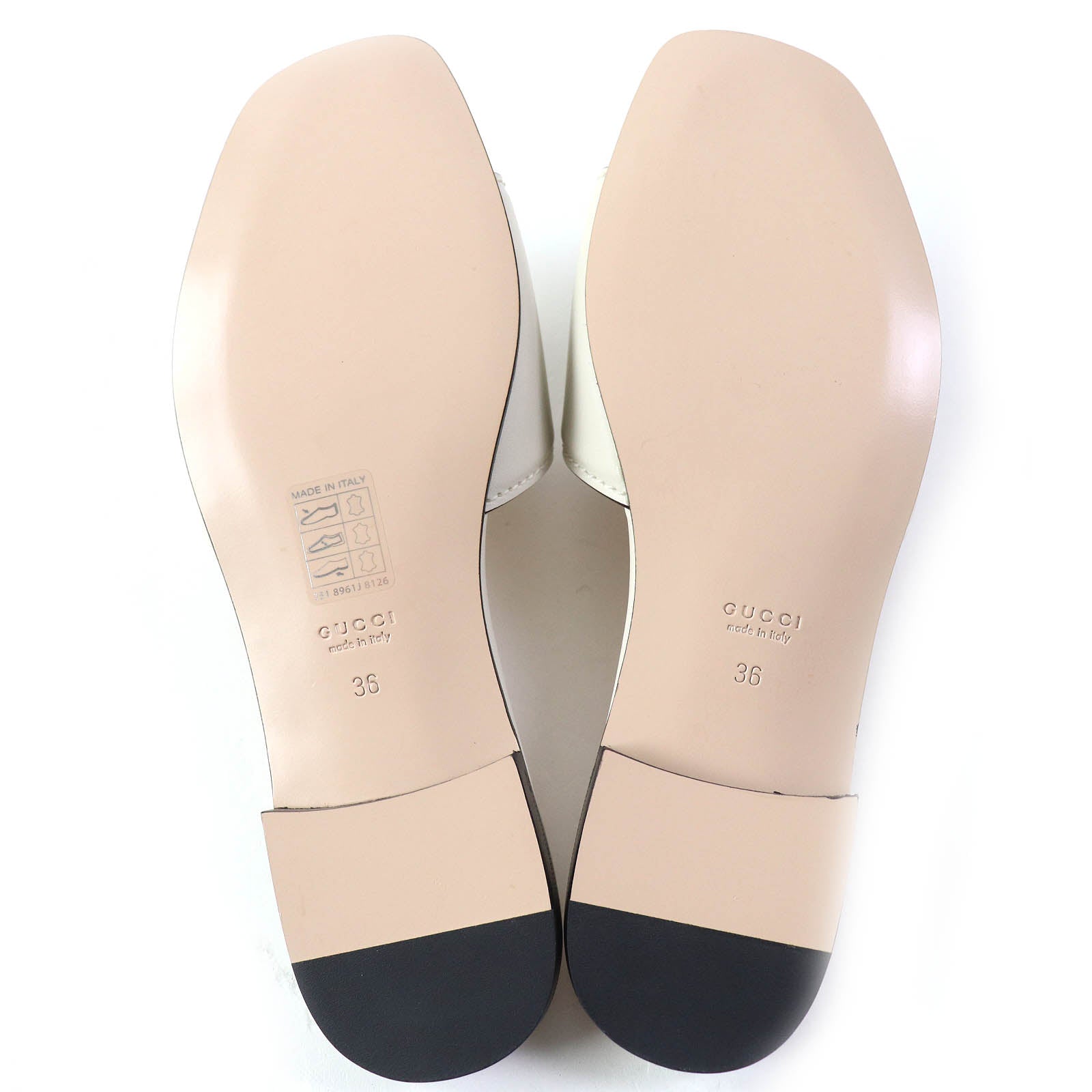 Gucci Leather Slide Sandals 36 Ivory