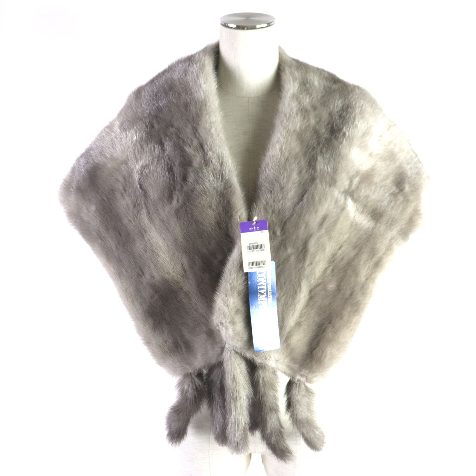 Sapphire Mink Tassel Stole Fur Shawl