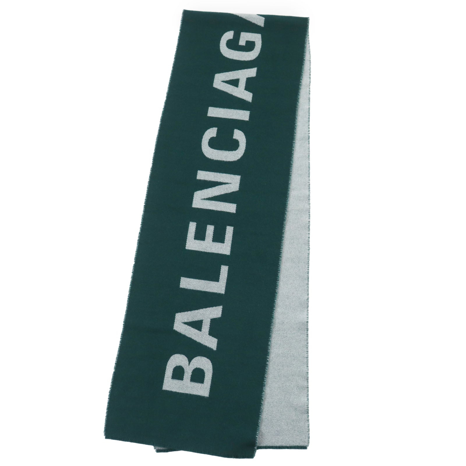 Balenciaga Wool Long Scarf with Logo