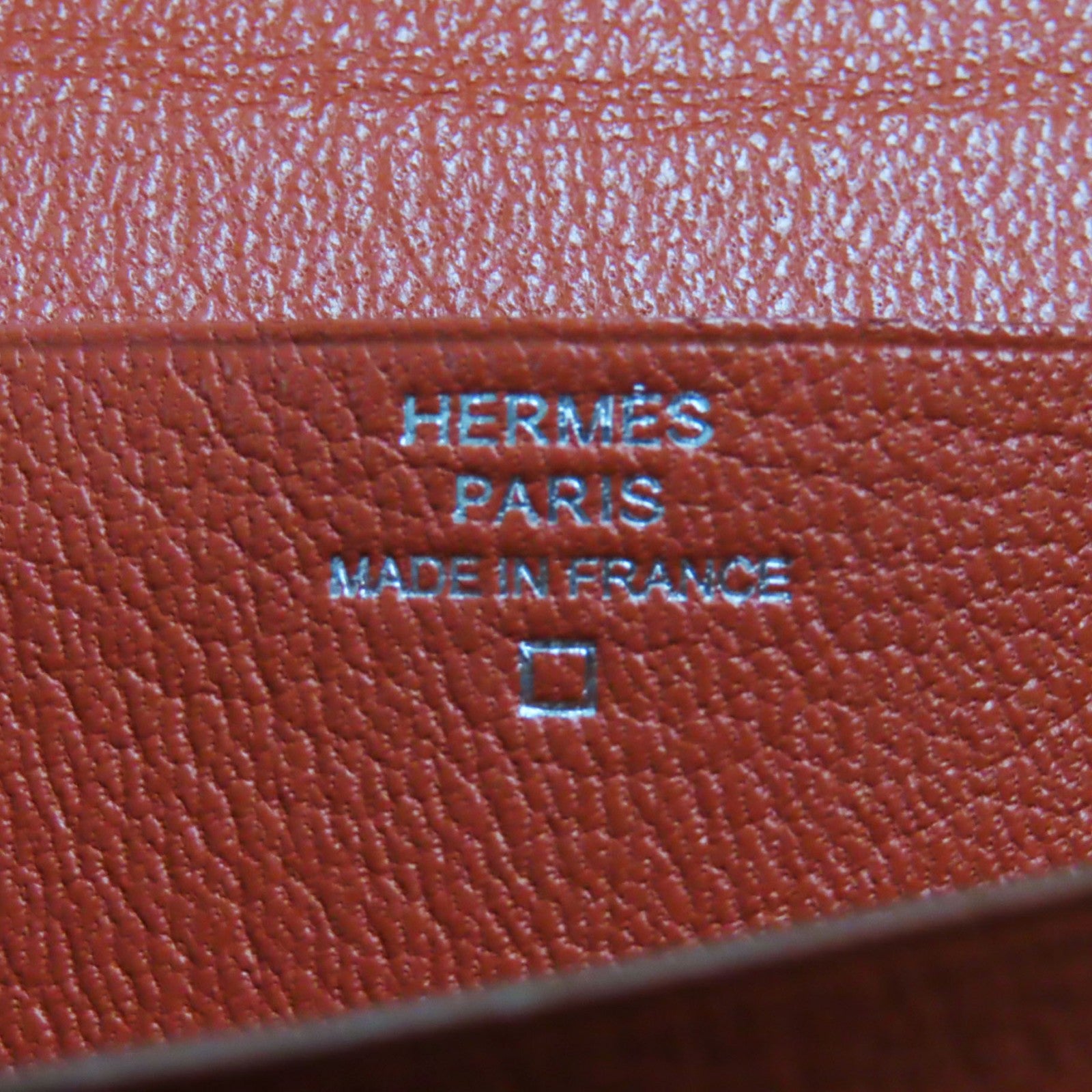 HERMES Alligator Bifold Wallet Orange