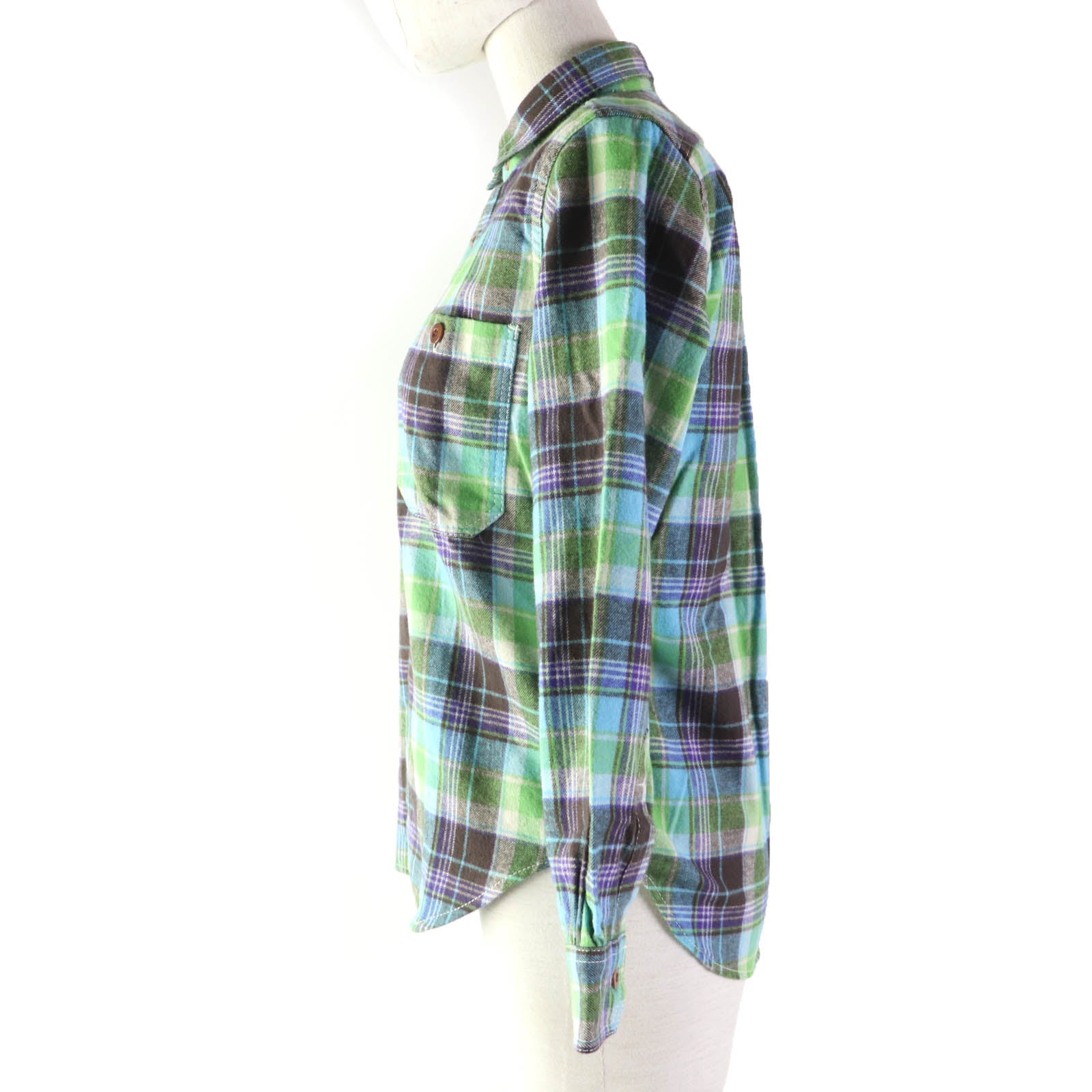 COMME des GARCONS Check Flannel Shirt Green S