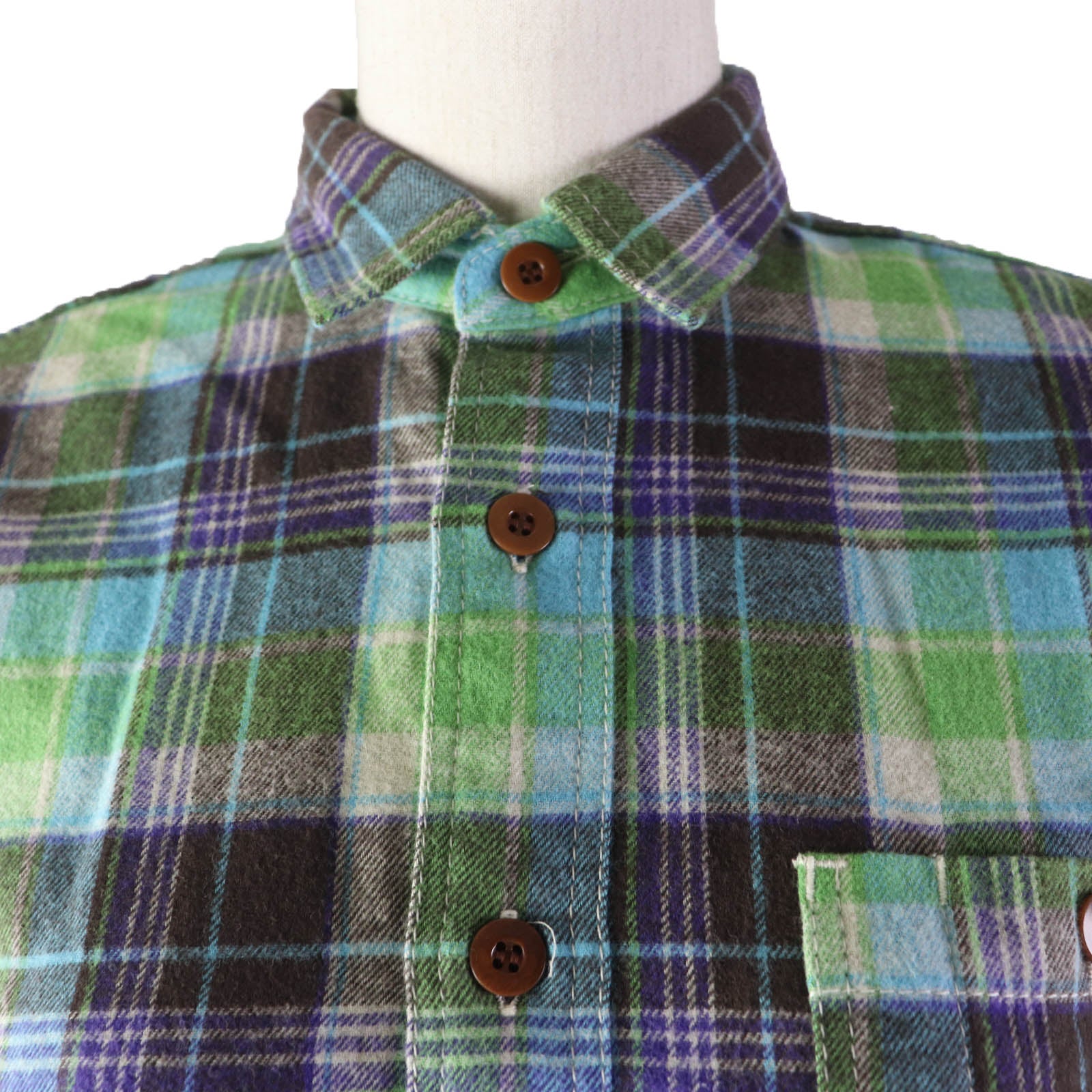 COMME des GARCONS Check Flannel Shirt Green S