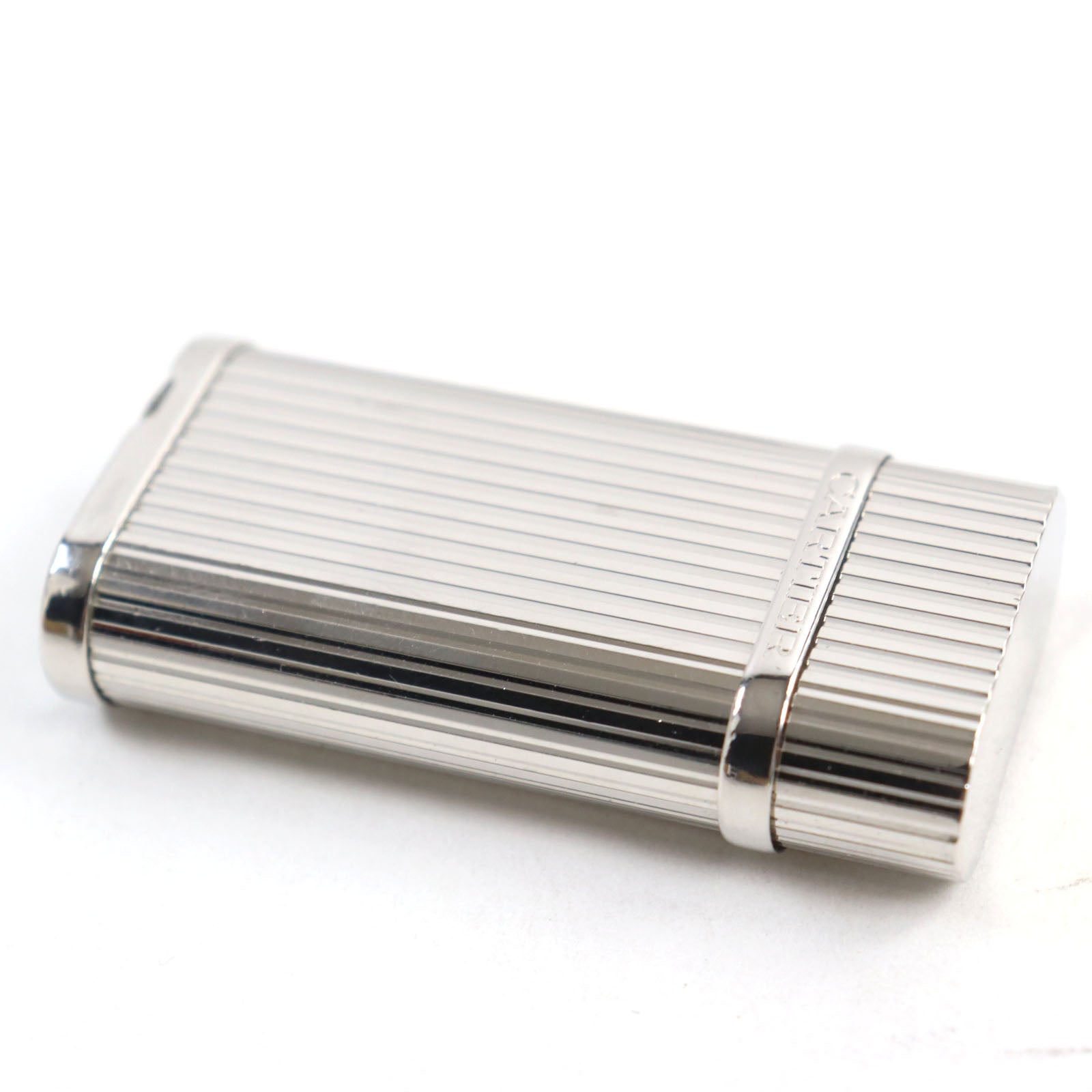 Cartier Godron Oval Roller Lighter Silver