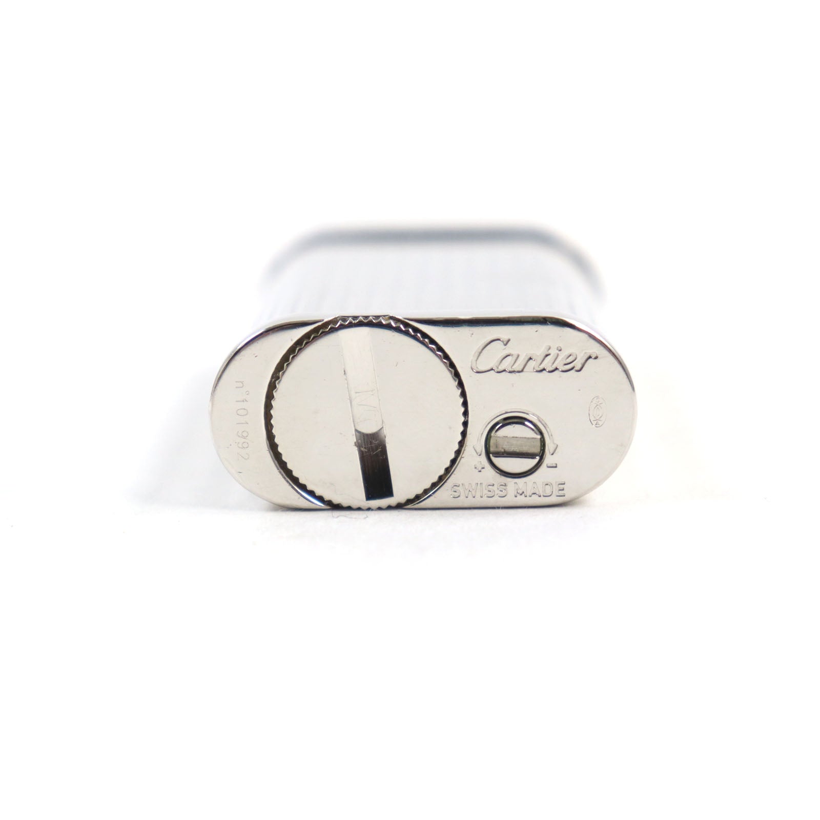 Cartier Godron Oval Roller Lighter Silver