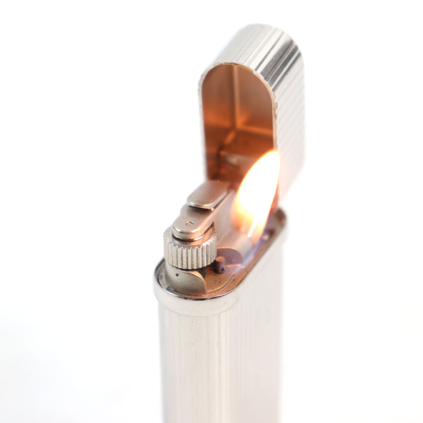 Cartier Godron Oval Roller Lighter Silver