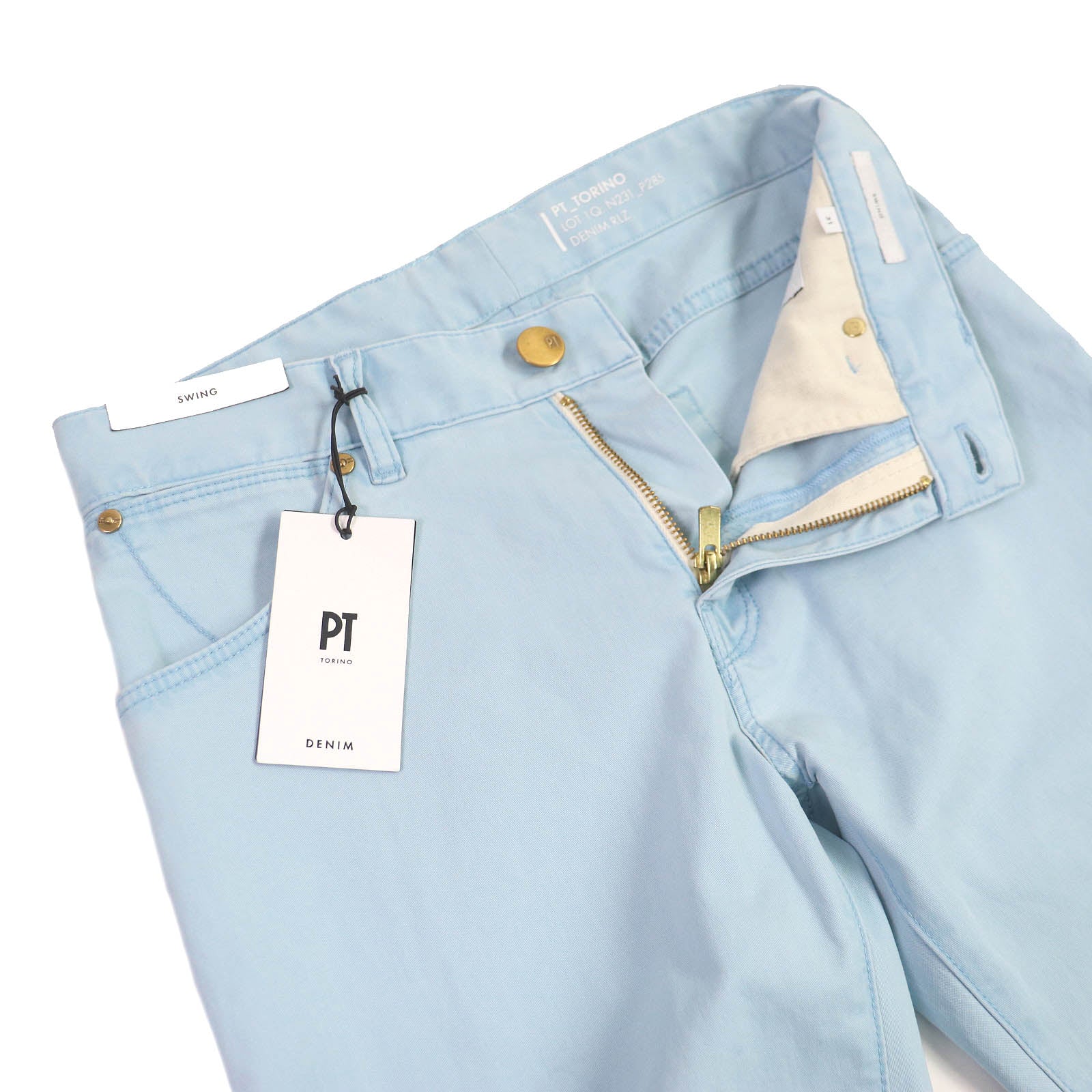 PT01 Torino Tapered Stretch Pants Light Blue