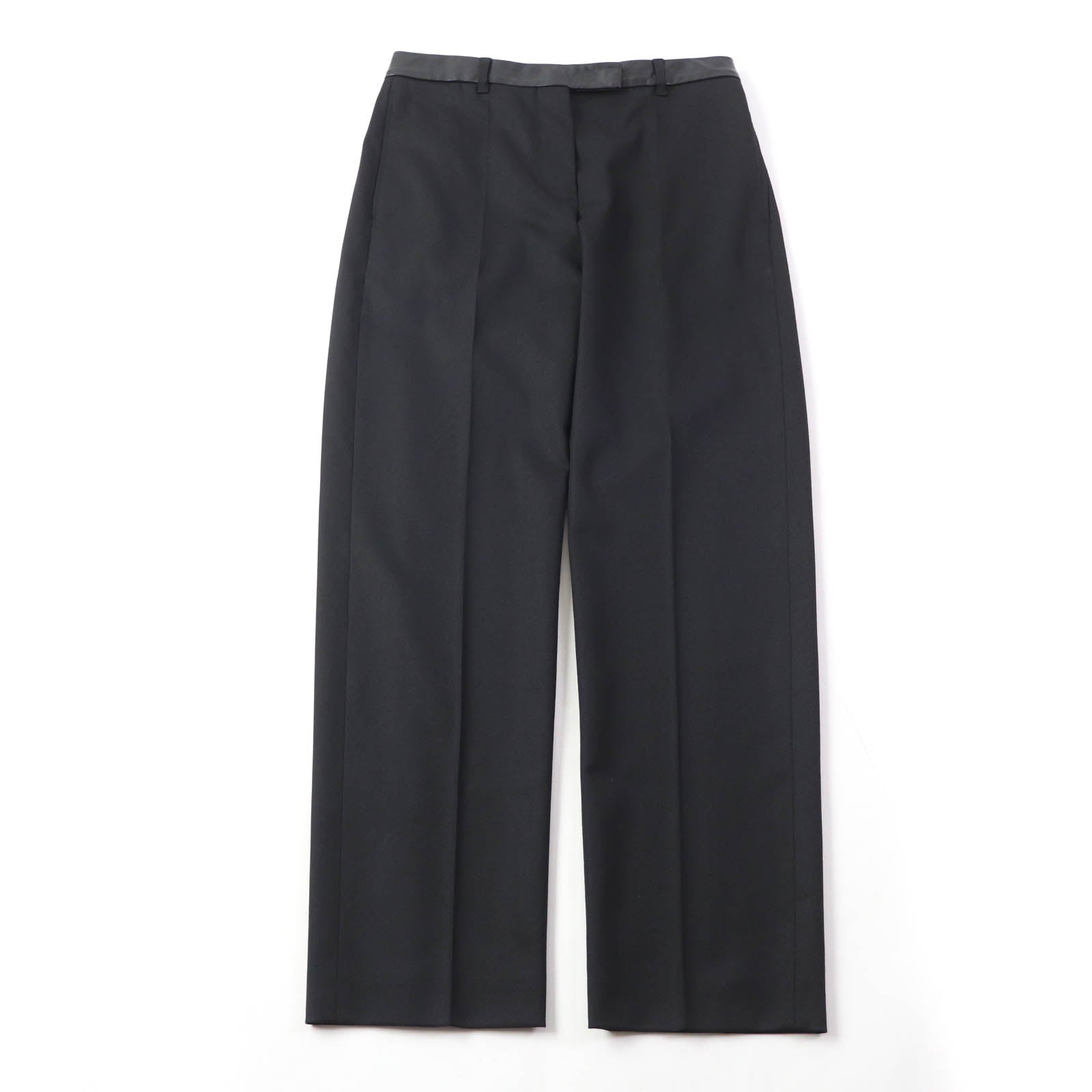 Valentino Wool Leather Pants Black 40 Women