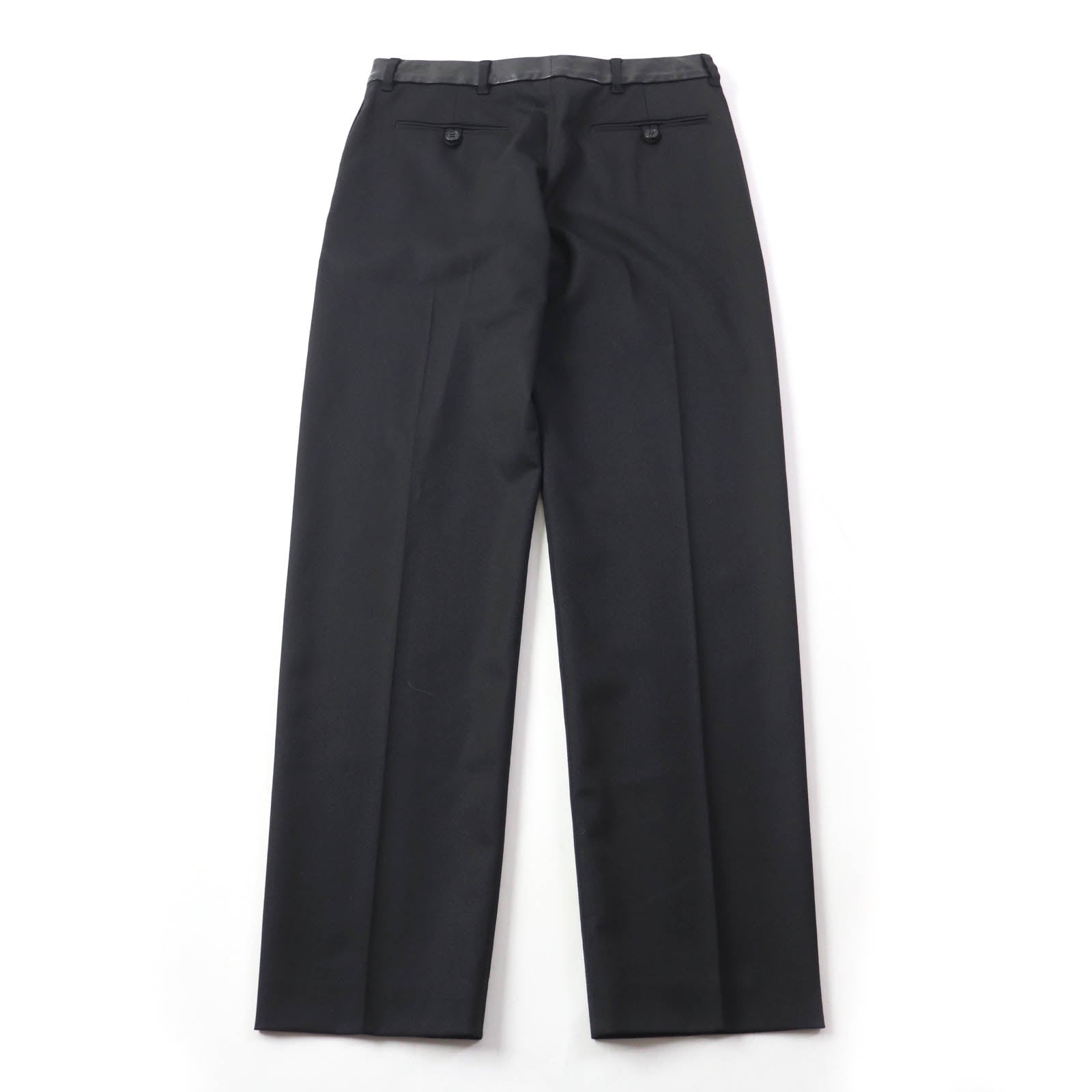 Valentino Wool Leather Pants Black 40 Women