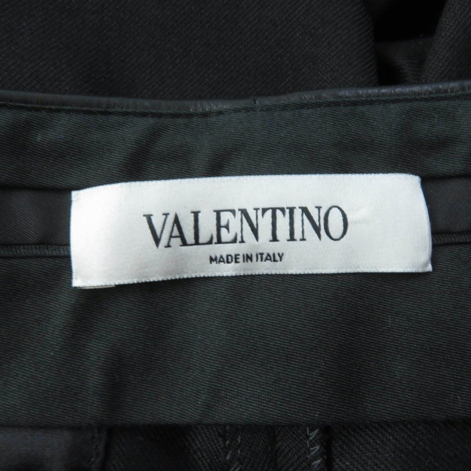 Valentino Wool Leather Pants Black 40 Women