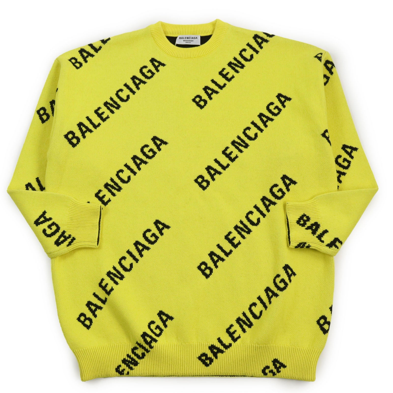 Balenciaga Cotton Wool Logo Crew Neck Sweater XS