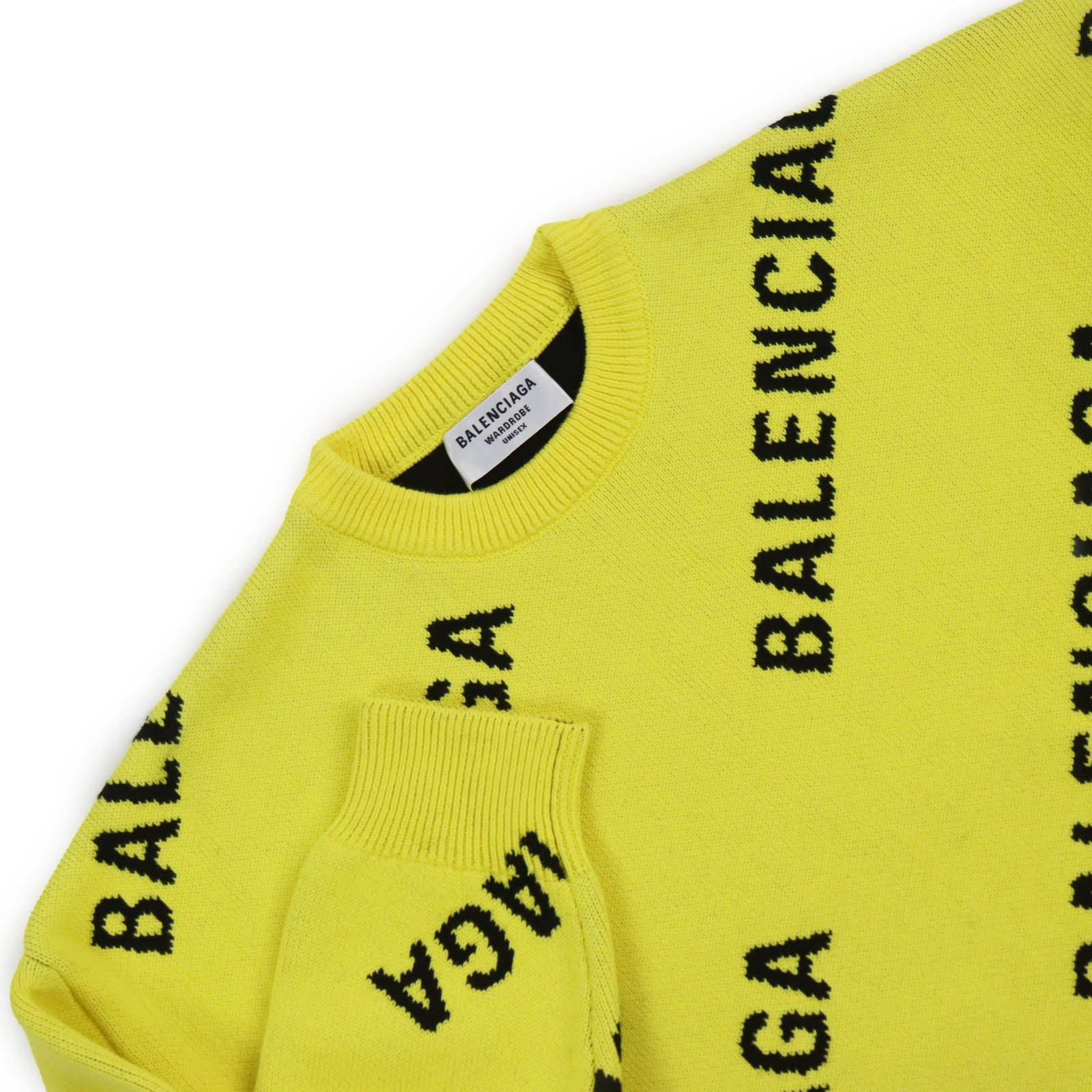 Balenciaga Cotton Wool Logo Crew Neck Sweater XS