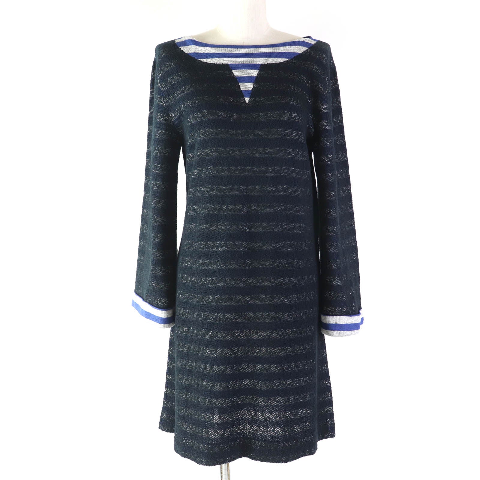 Chanel COCO Mark Border Long Sleeve Dress