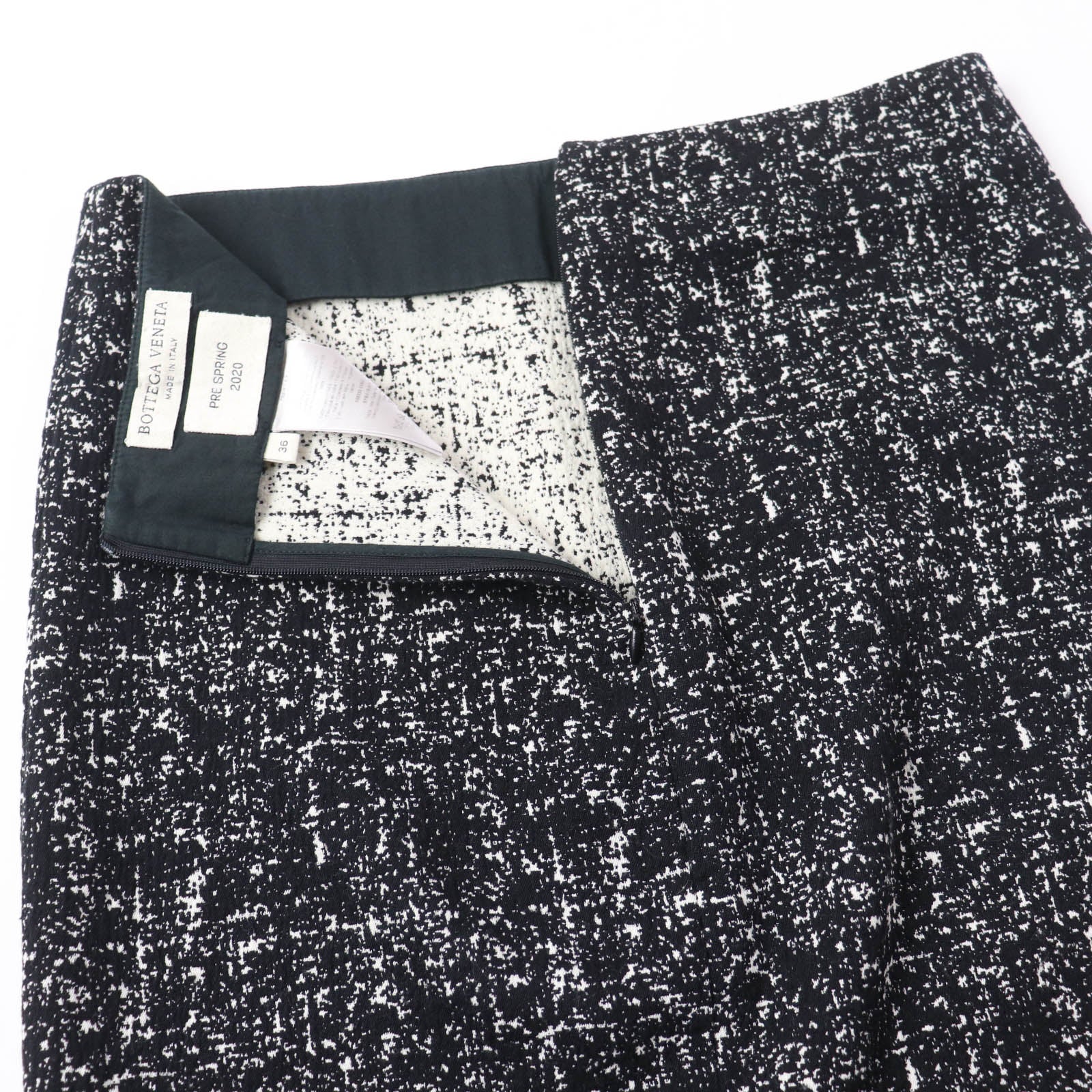 Bottega Veneta Wool Cotton Tight Skirt Black 36