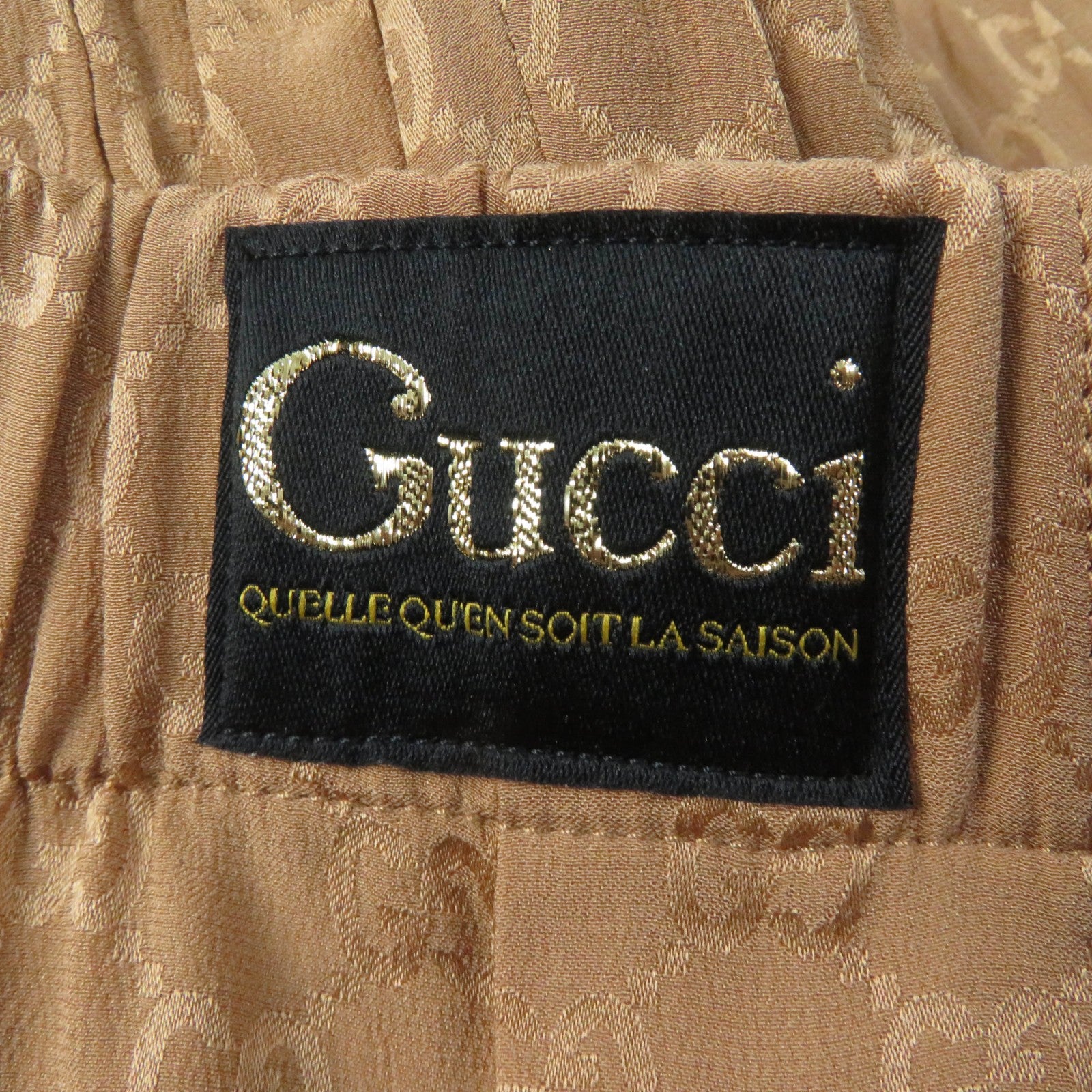 GUCCI Silk Polyester GG Pattern Shorts Brown XS