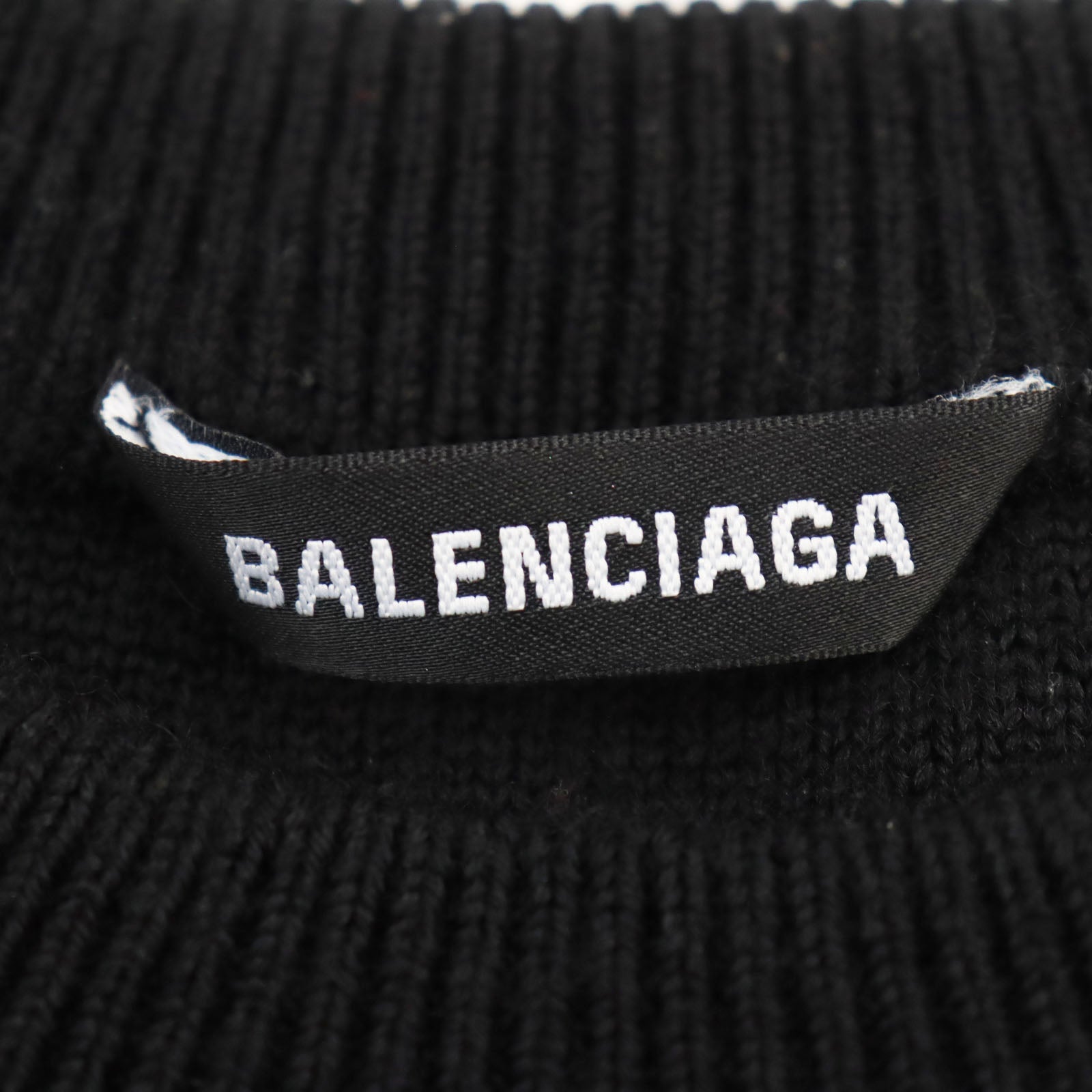 Balenciaga Wool Nylon Crew Neck Knit Sweater S