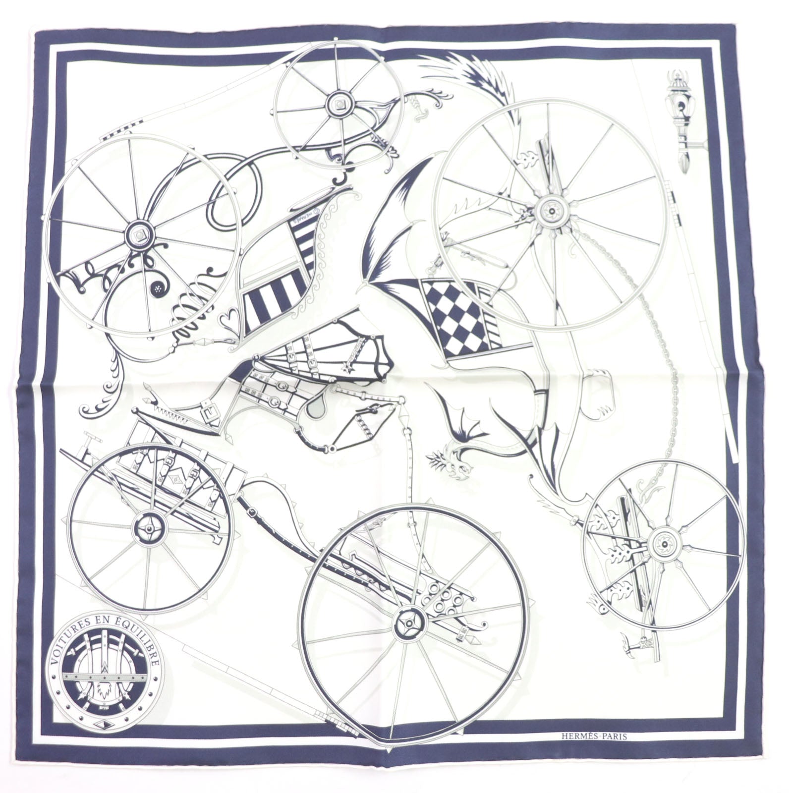 Hermes Silk Scarf Voiture en Equilibrium