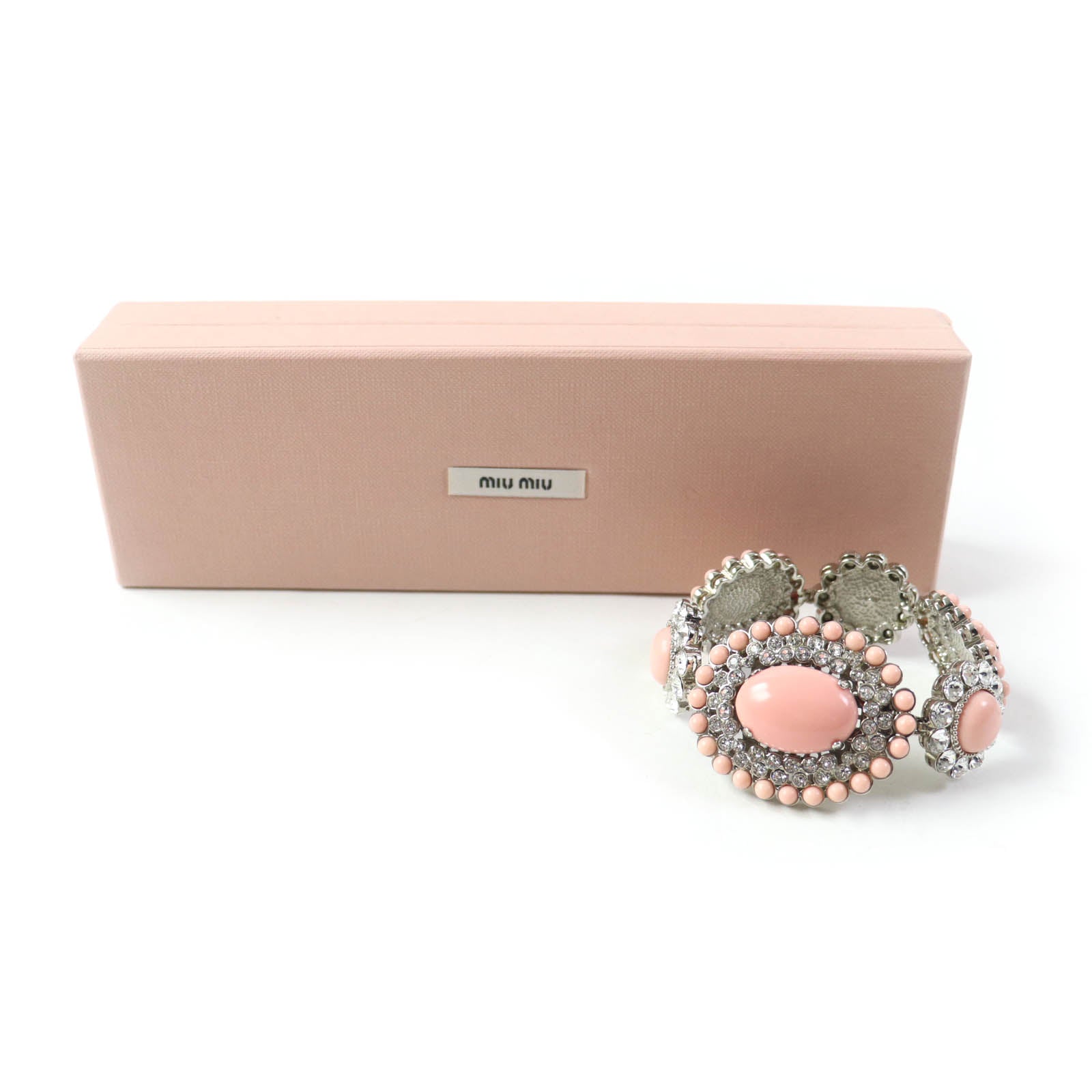 Miu Miu Bijou Flower Motif Bracelet Pink