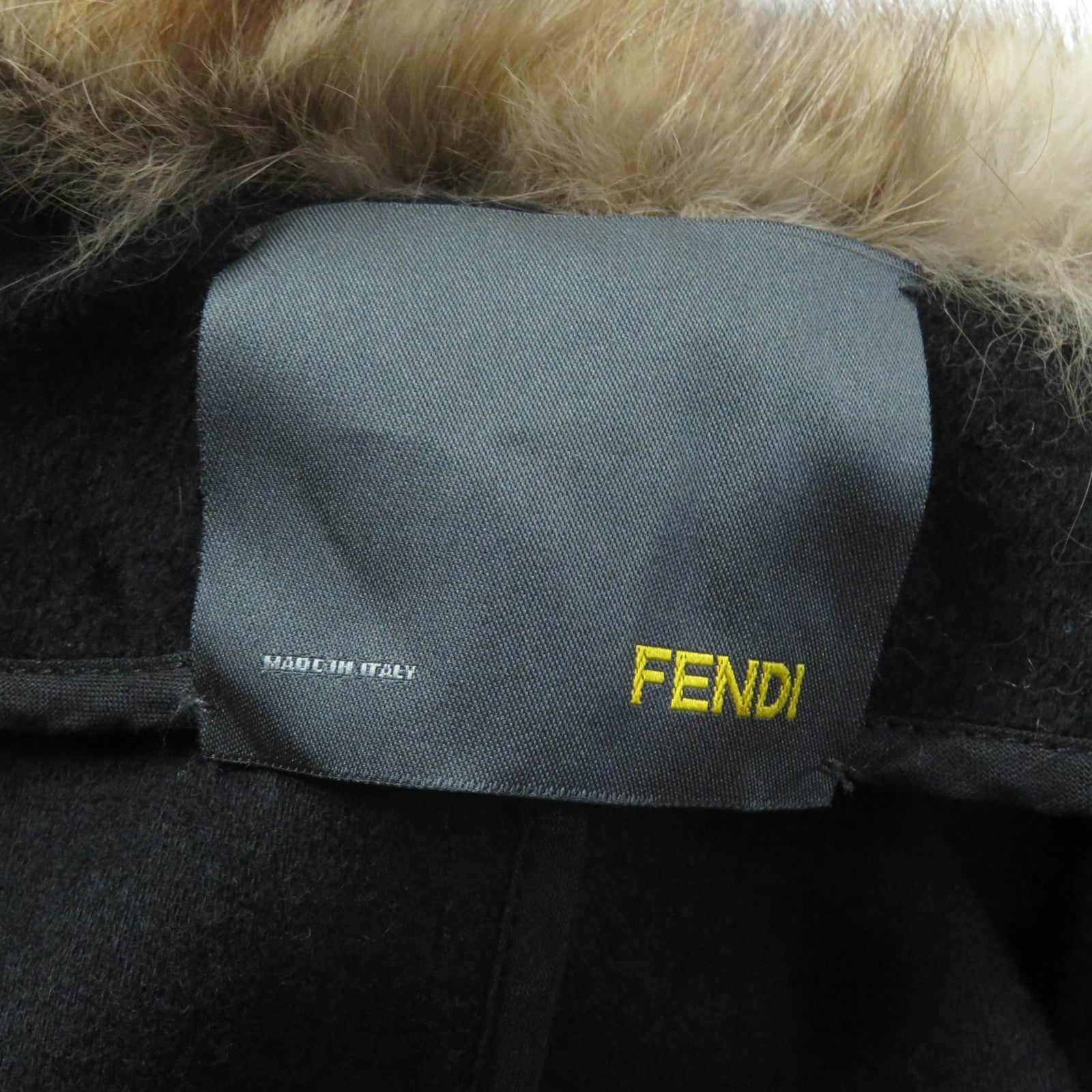 Fendi Wool Cashmere Sable Fur Coat Black Brown