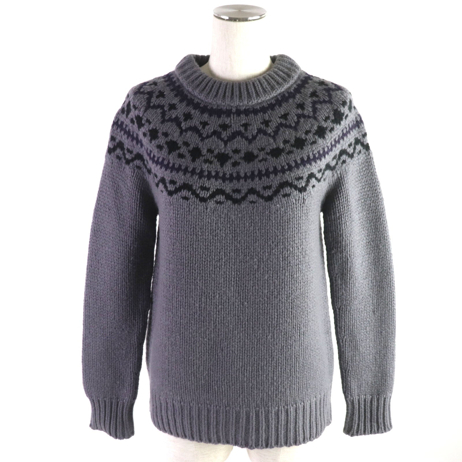 Cashmere Wool Jacquard Knit Sweater Women