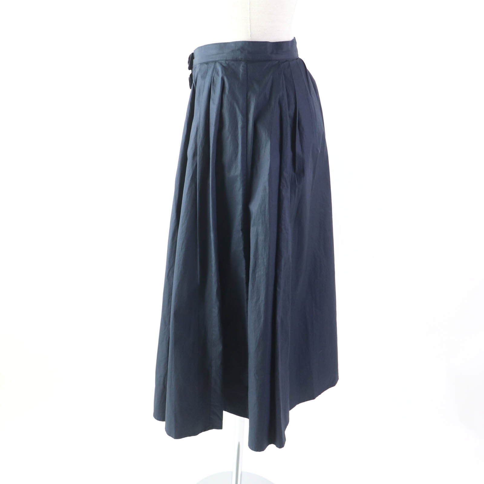 Plan C Cotton Flare Skirt Navy 36 Women