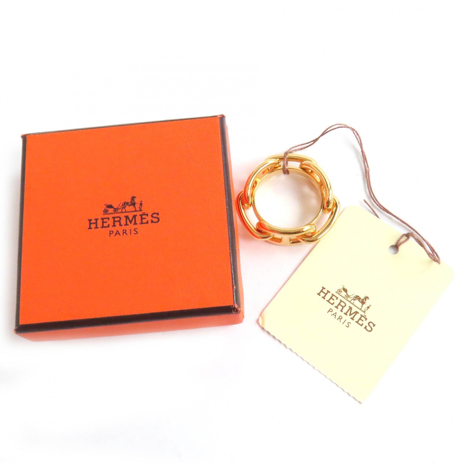 Hermes Gold Plated Scarf Ring