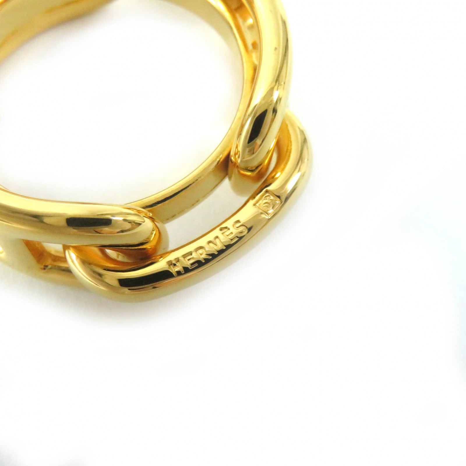 Hermes Gold Plated Scarf Ring