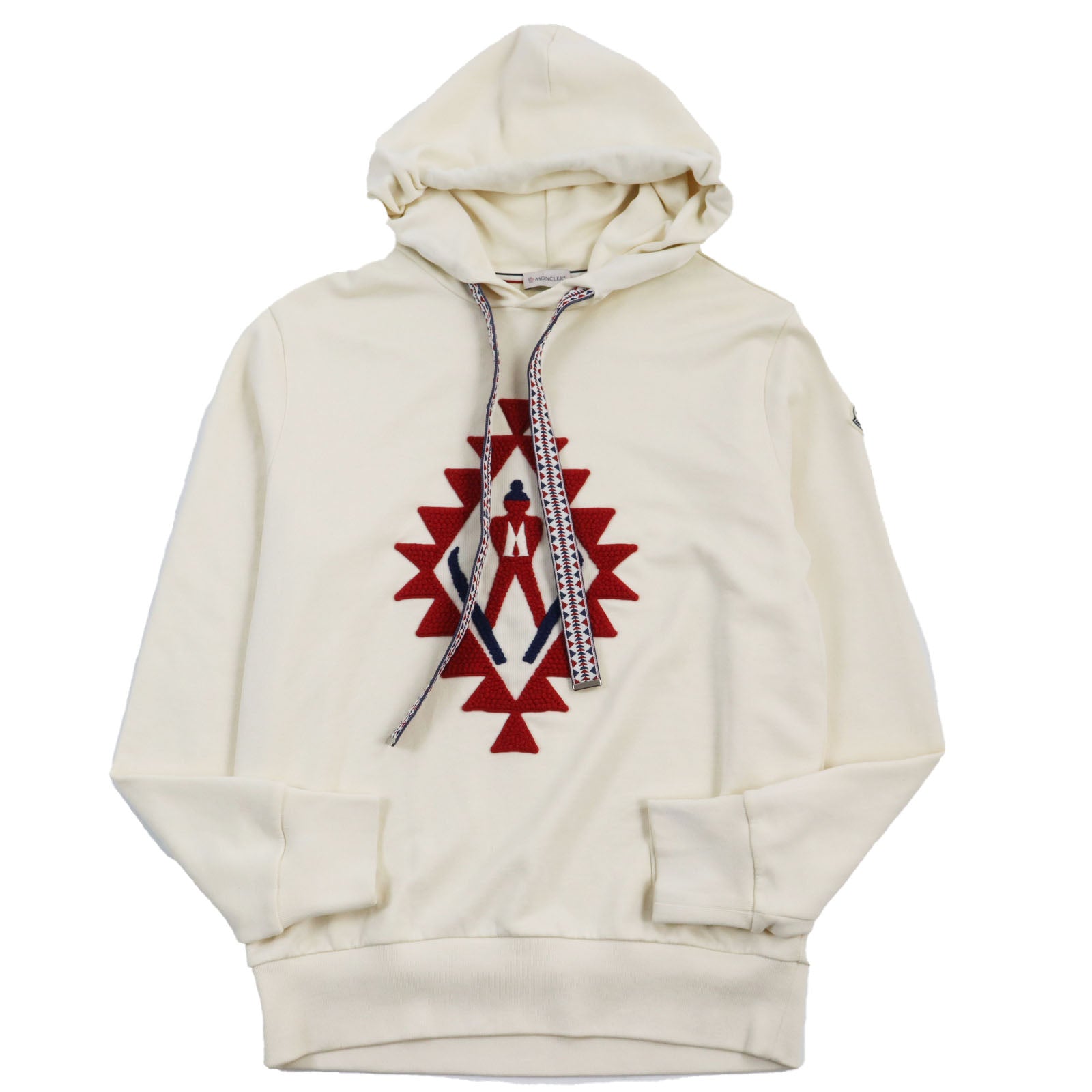 Moncler Cotton Pullover Hoodie Sweatshirt Ivory L