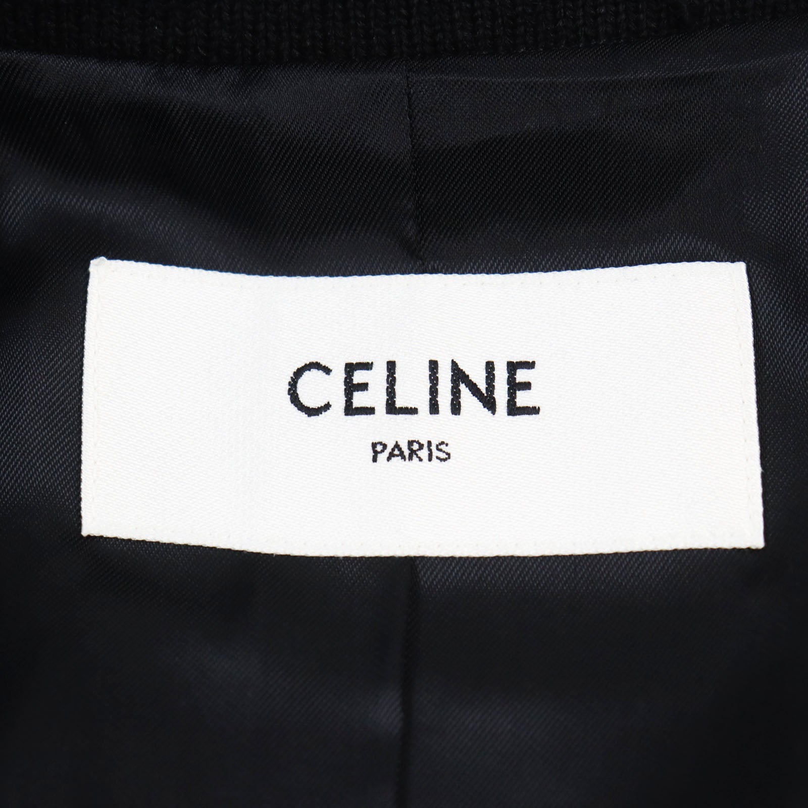 Celine Wool Nylon Leather Teddy Jacket Black