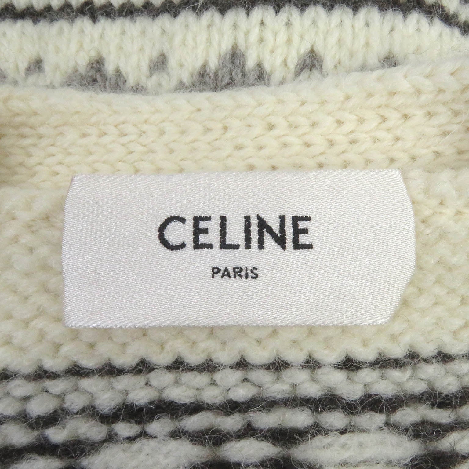 Celine Wool Shetland Oversized Knit Cardigan XS