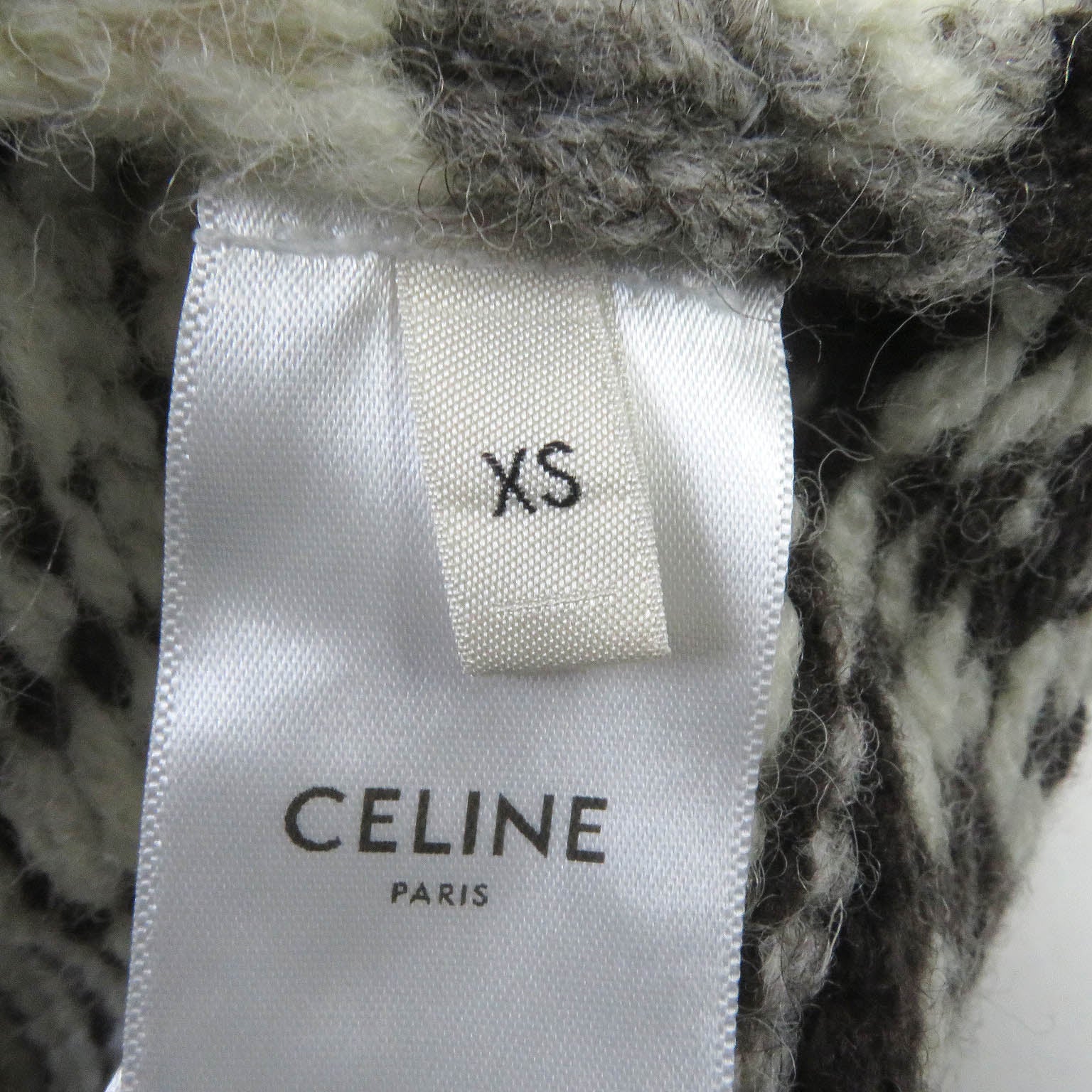 Celine Wool Shetland Oversized Knit Cardigan XS