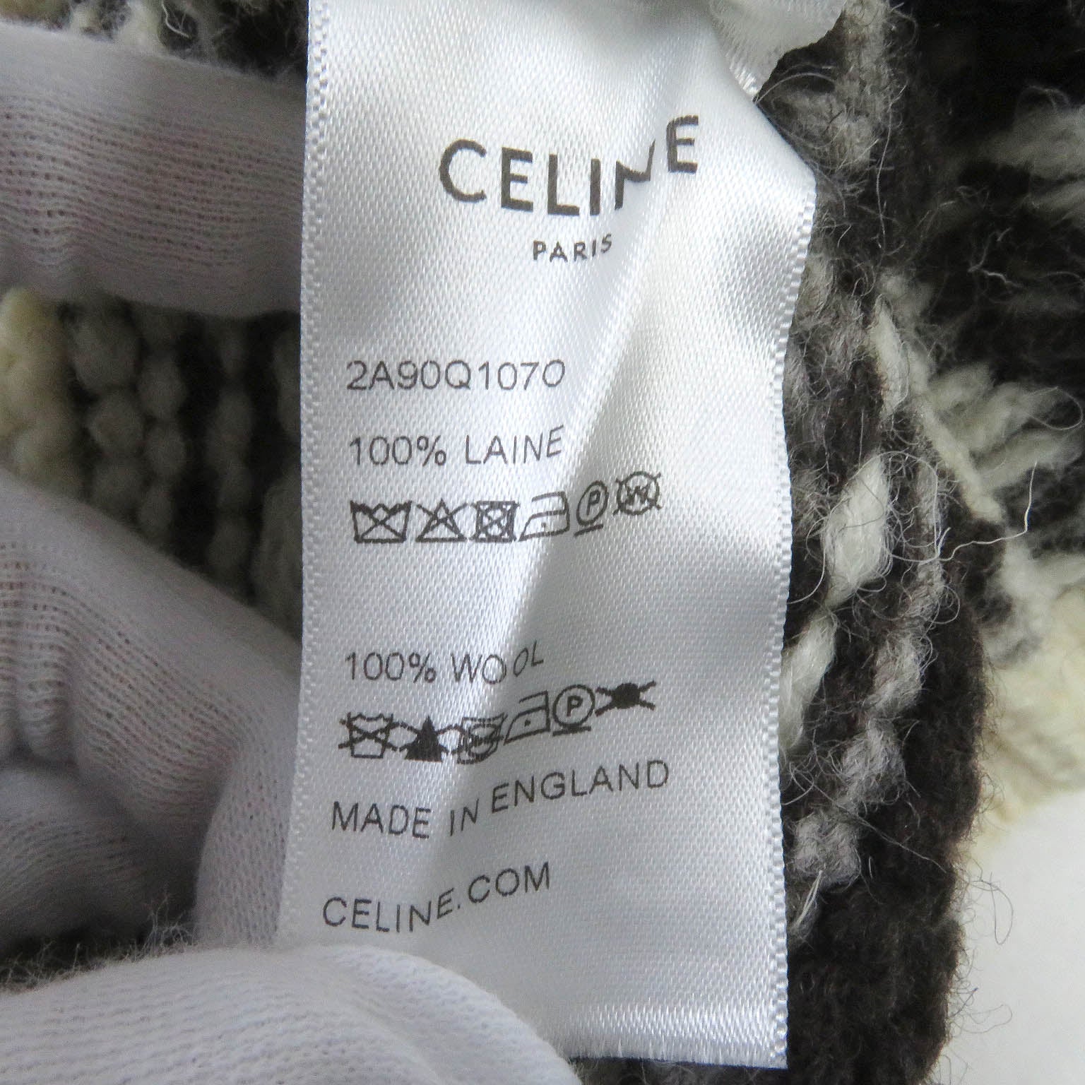 Celine Wool Shetland Oversized Knit Cardigan XS