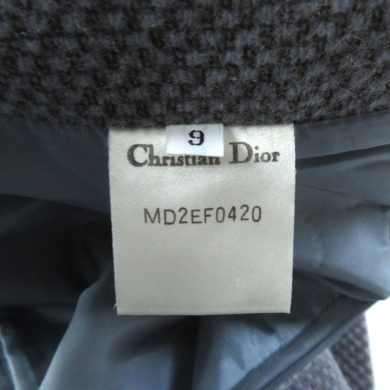 Dior Wool Tweed Jacket Skirt Set Gray Women