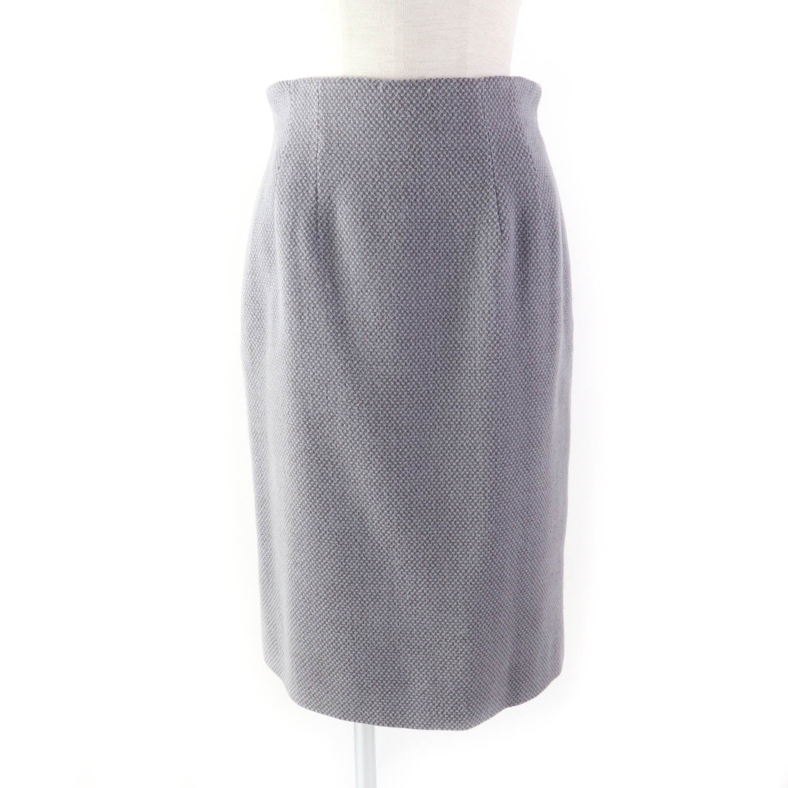 Dior Wool Tweed Jacket Skirt Set Gray Women