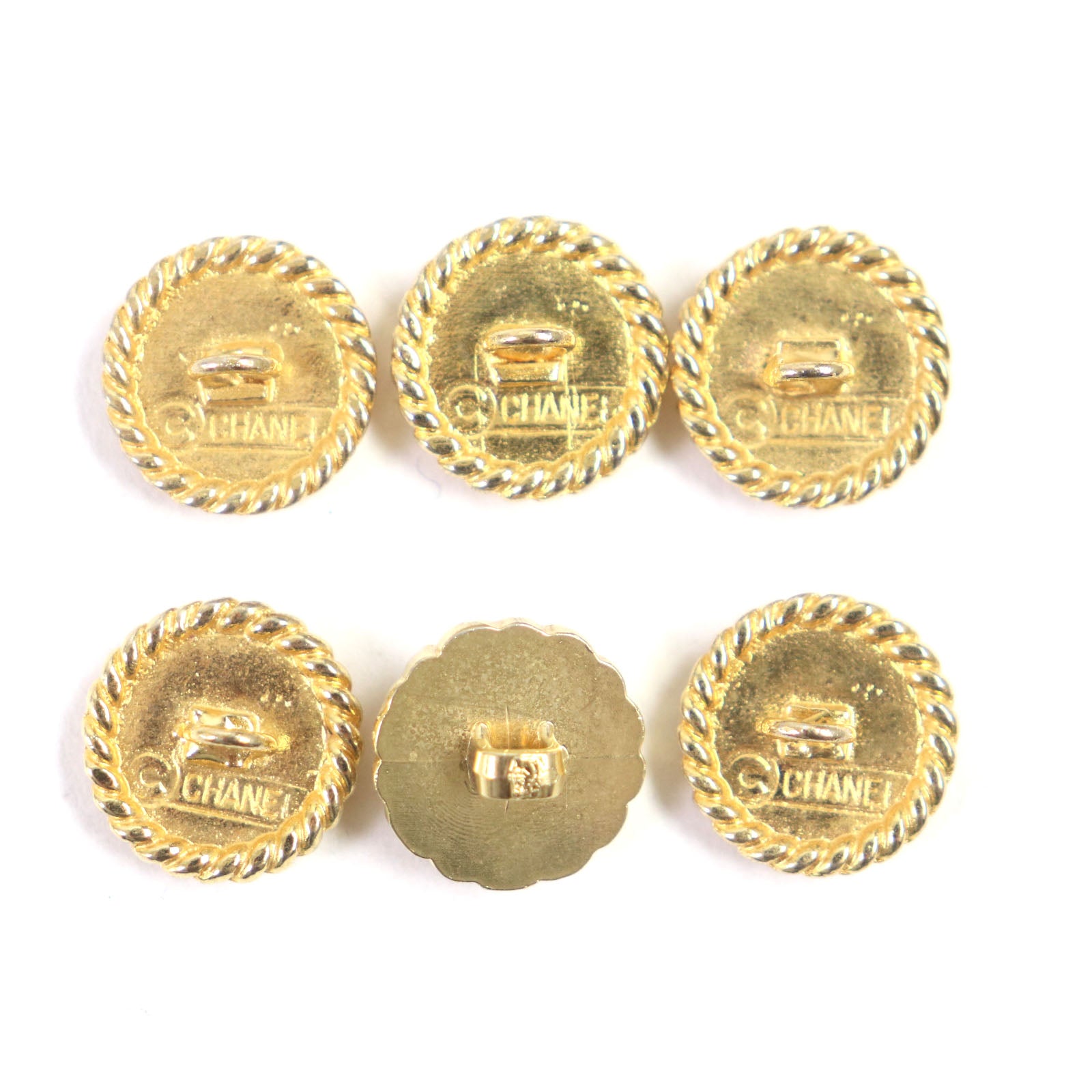 Chanel Clover Flower Button Set of 6 Gold