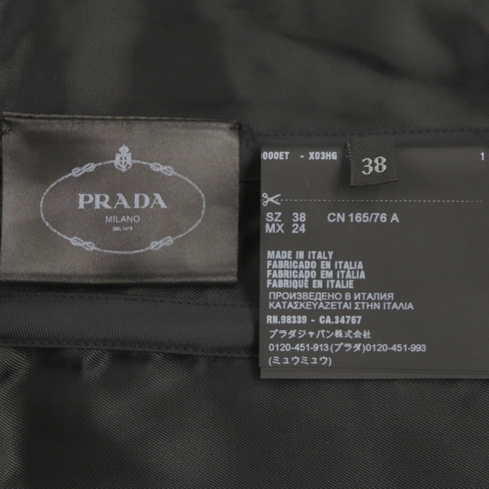 PRADA Virgin Wool Sleeveless Dress Black 38