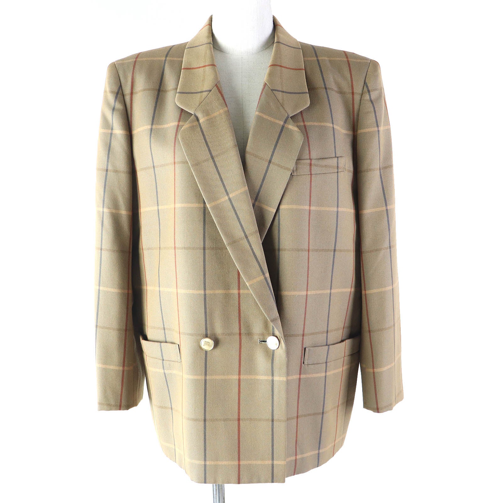 Burberry Vintage Wool Double Tailored Jacket Brown Women