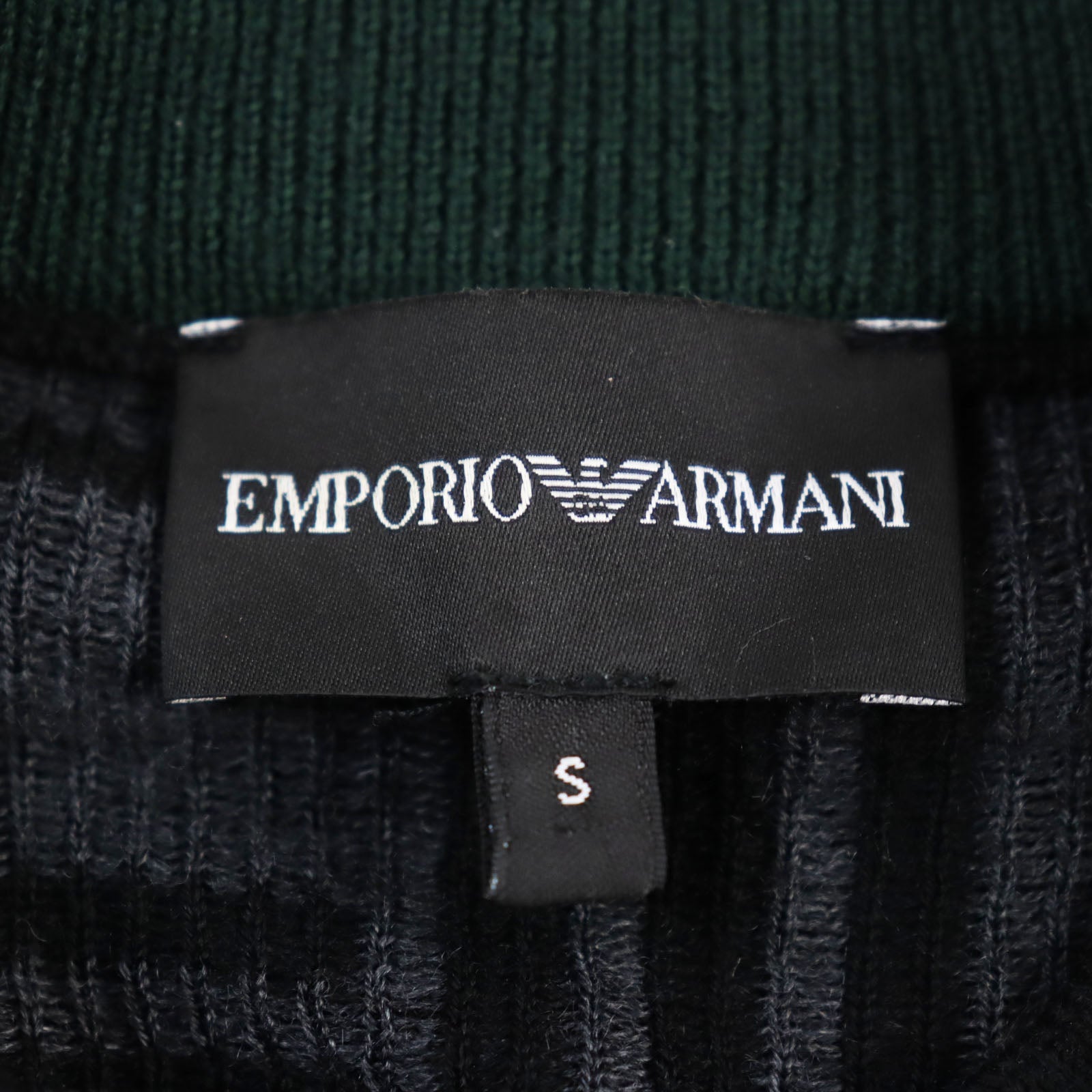 Emporio Armani Wool Acrylic Crew Neck Knit Black S