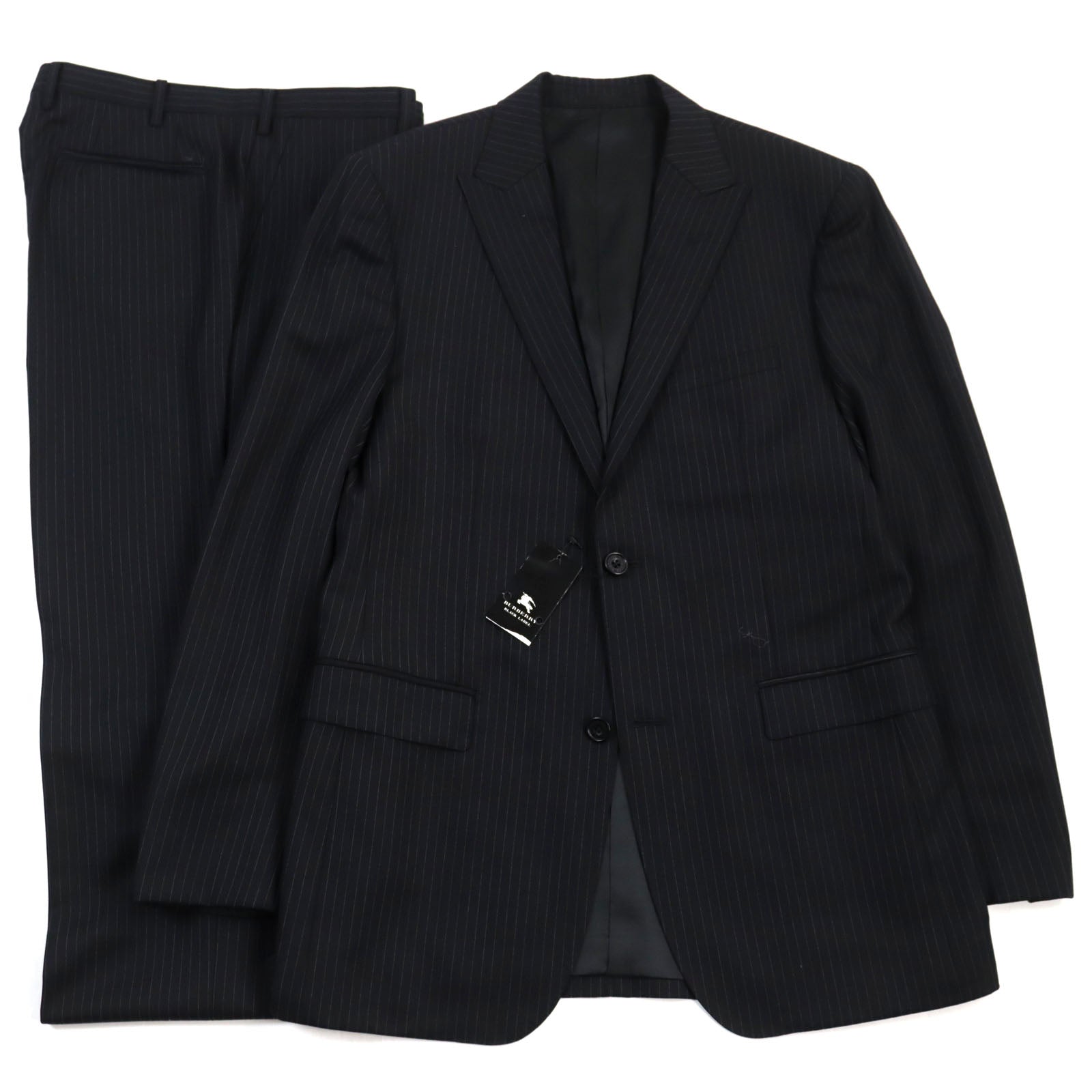 Burberry Wool Suit Black Stripe 42L