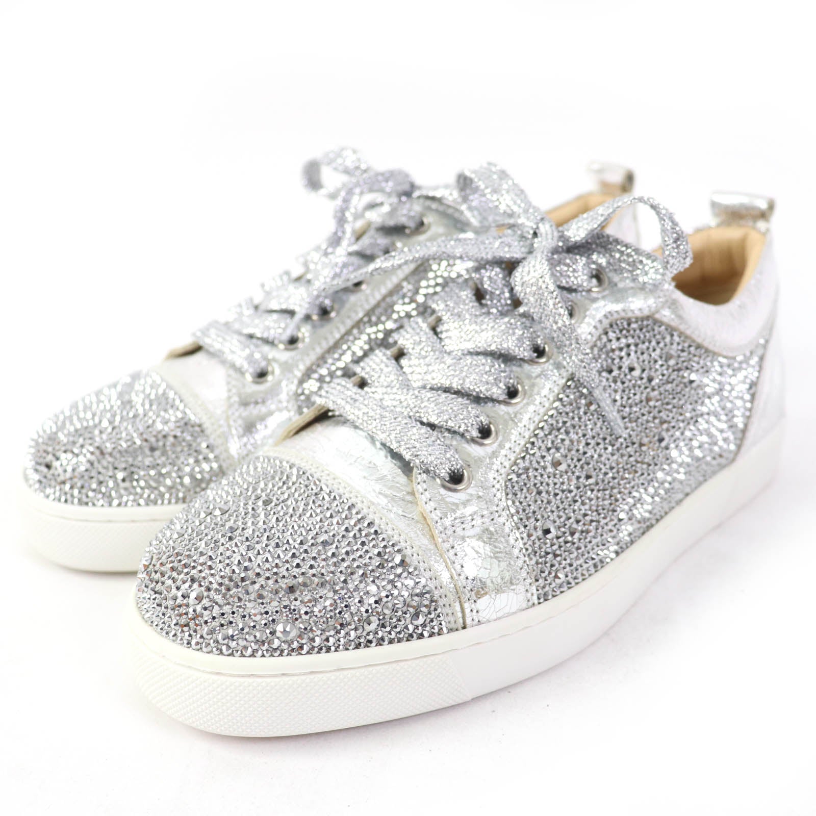 Christian Louboutin Louis Junior Strass Sneakers Silver 37.5