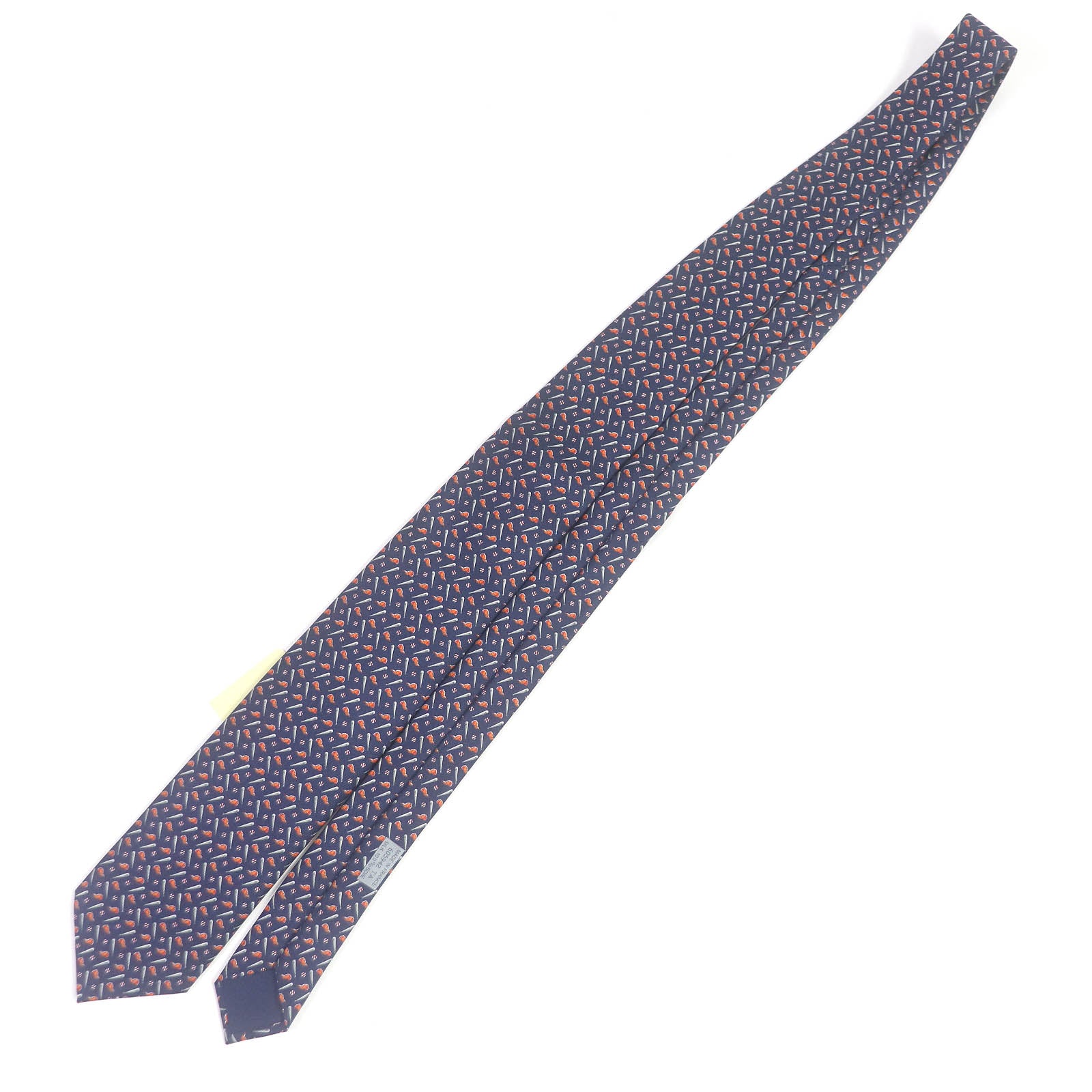 HERMES Silk Baseball Pattern Tie