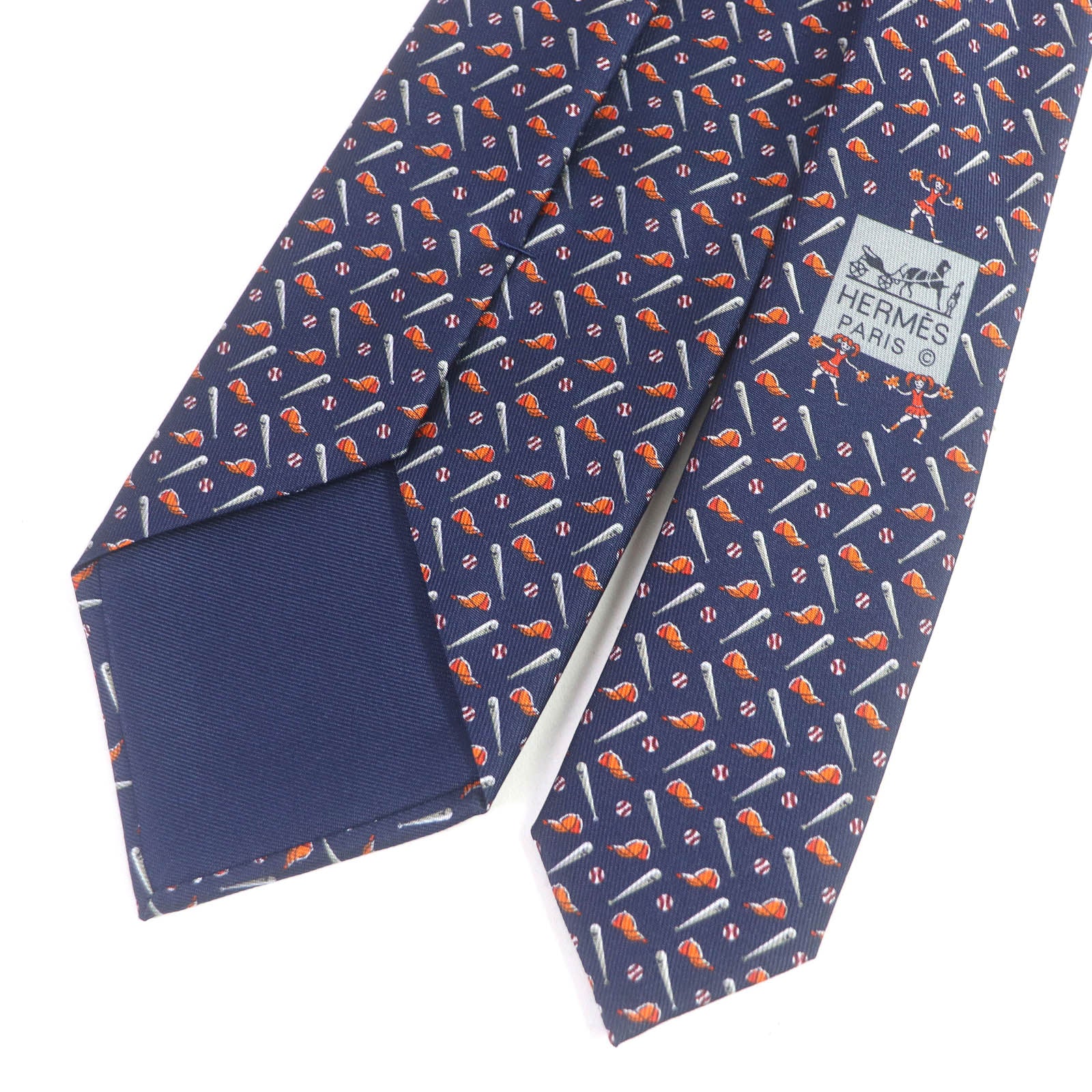 HERMES Silk Baseball Pattern Tie