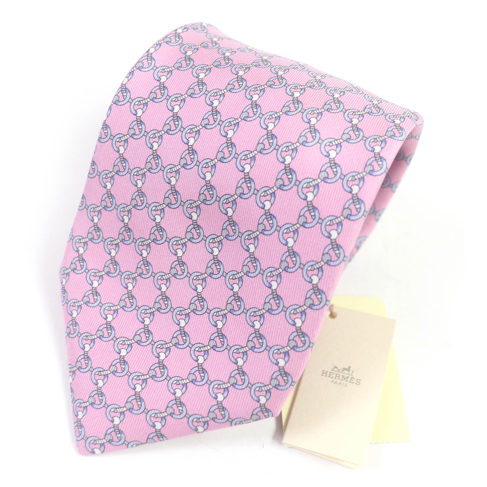 HERMES Silk Chain Pattern Cravat Tie