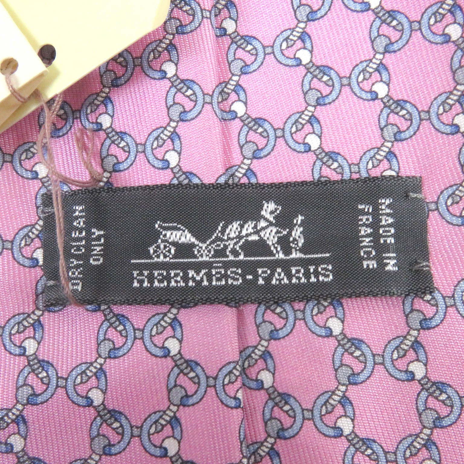 HERMES Silk Chain Pattern Cravat Tie