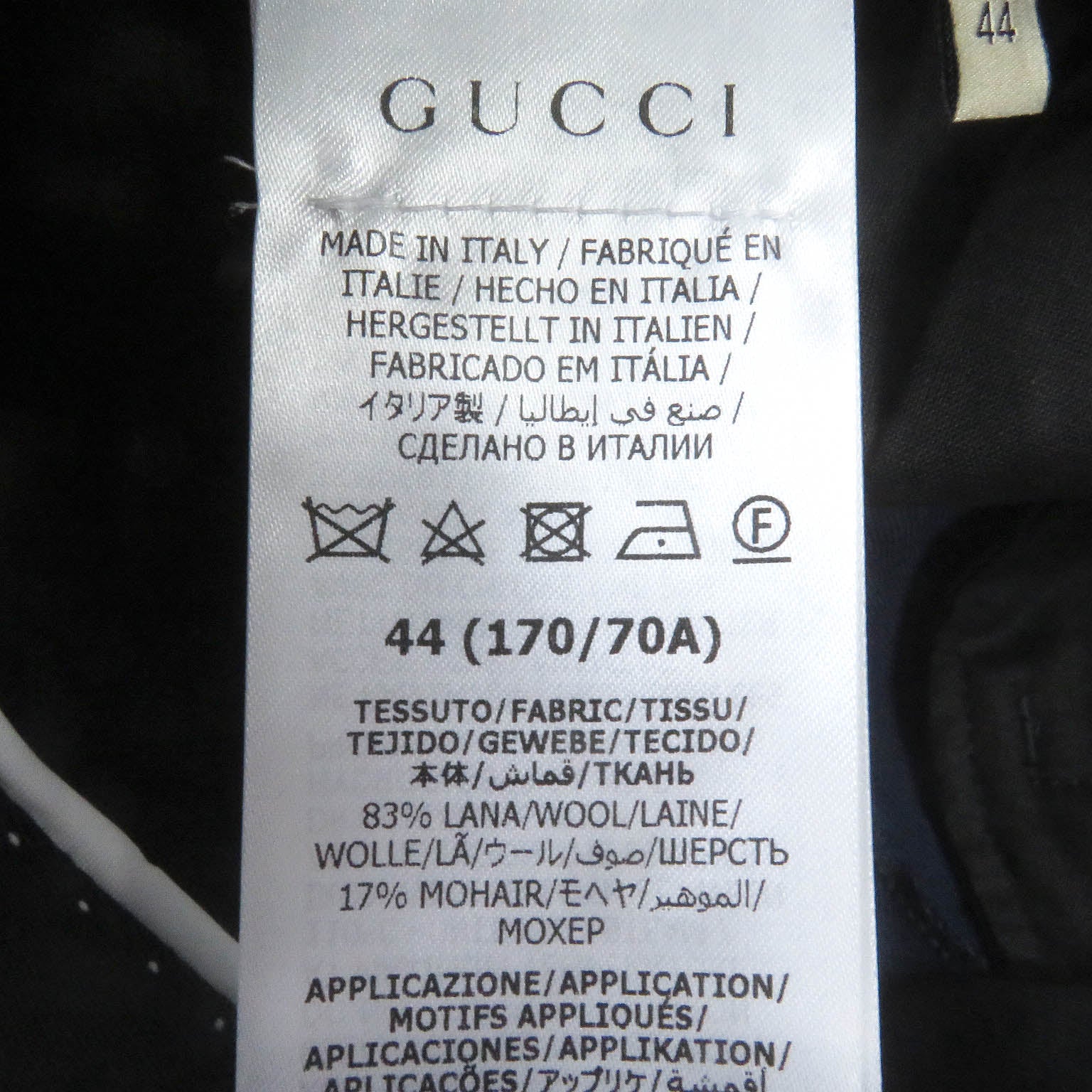 Gucci Wool Mohair GG Logo Pants Blue 44