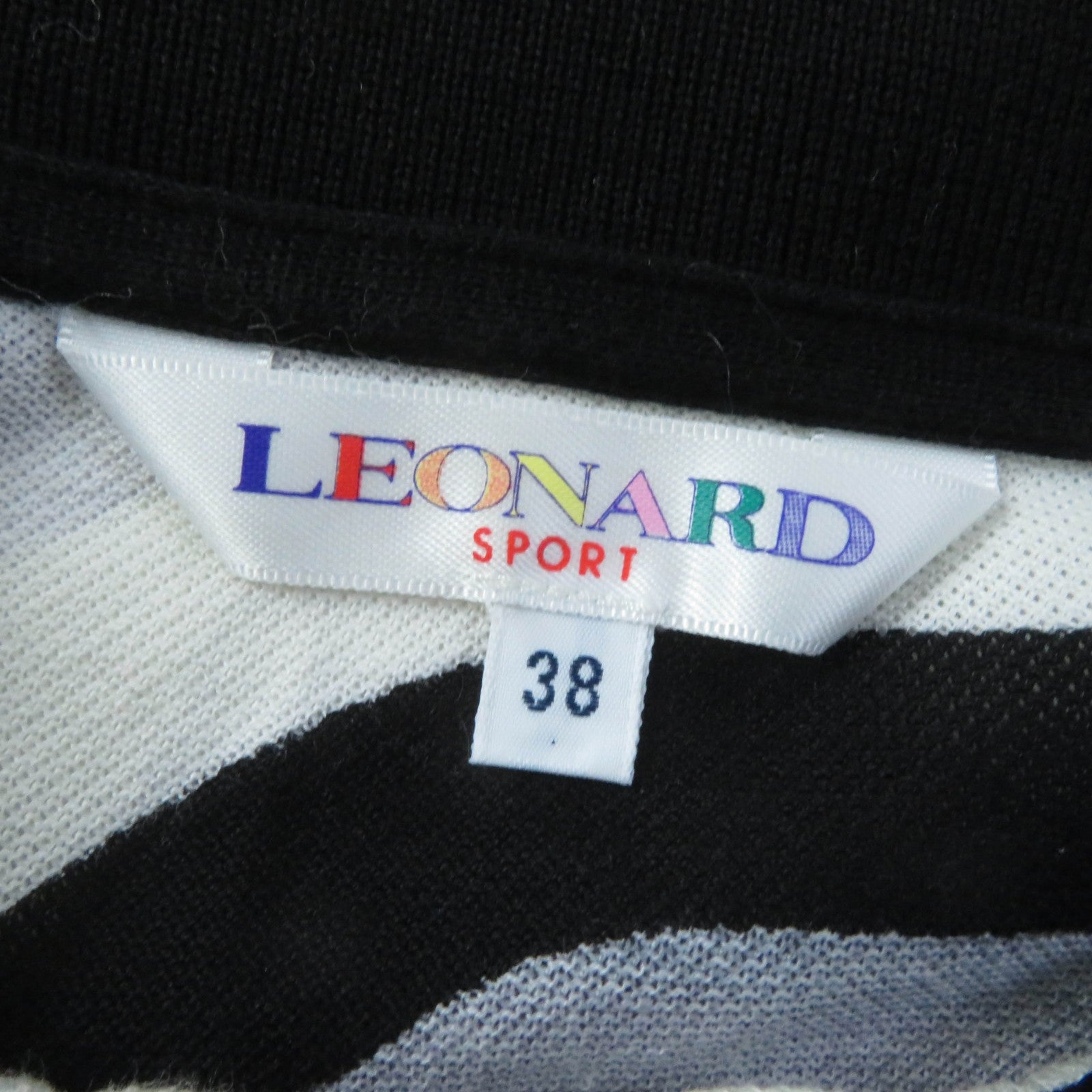 LEONARD SPORT Cotton Logo Print Long Sleeve Polo Shirt