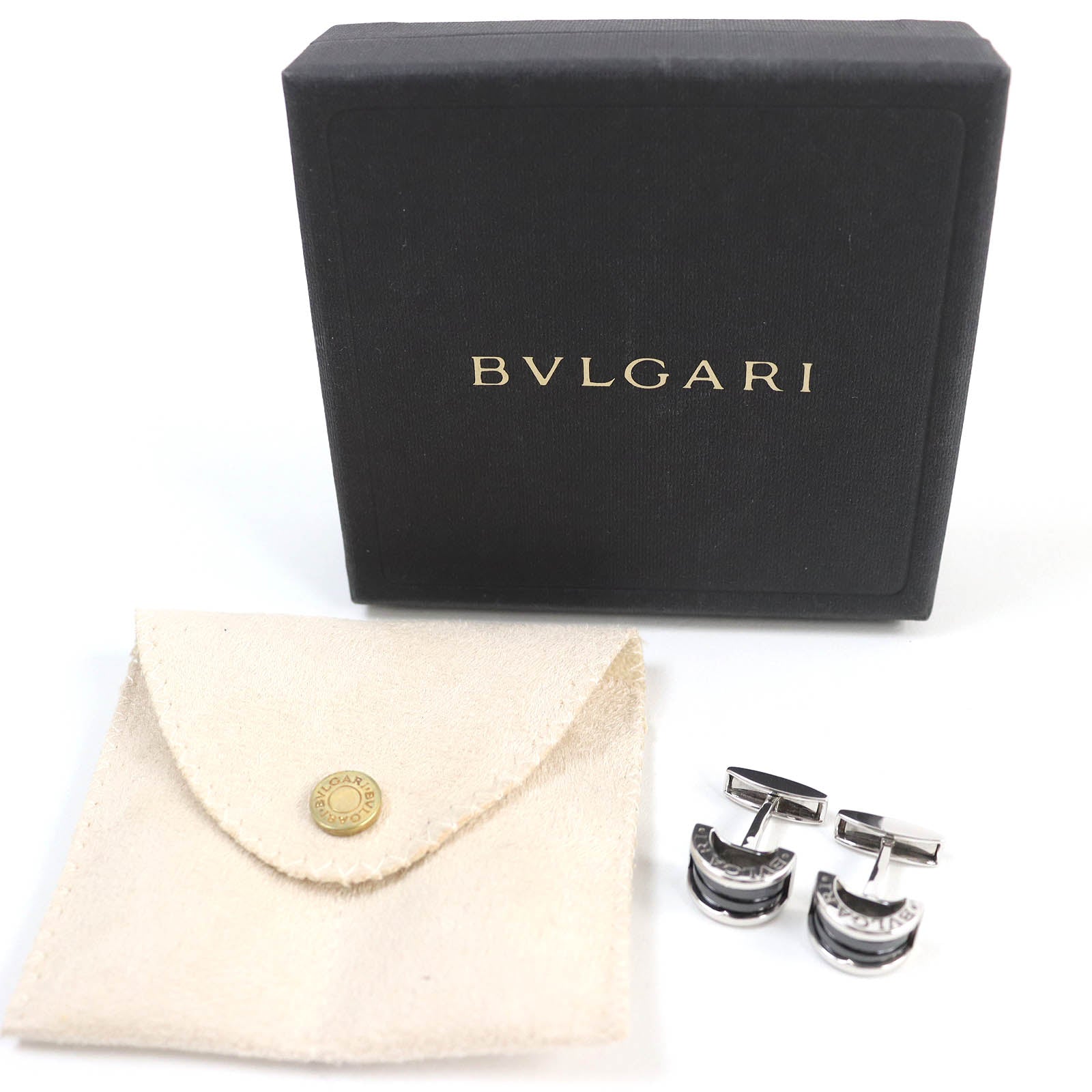 Bvlgari B-zero Logo Cuffs SV925 Onyx Silver