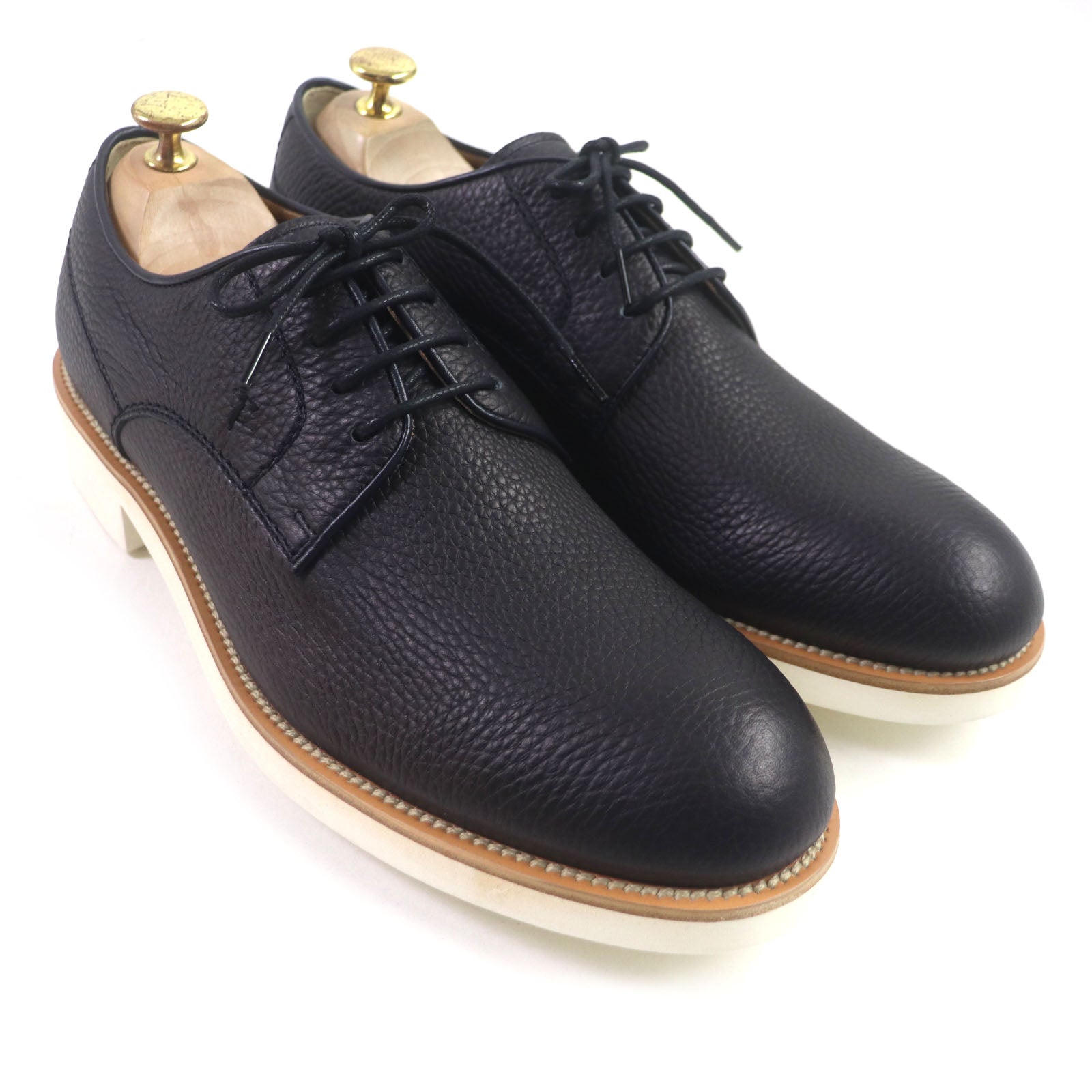 Tod's Leather Derby Shoes Dark Navy 9.5